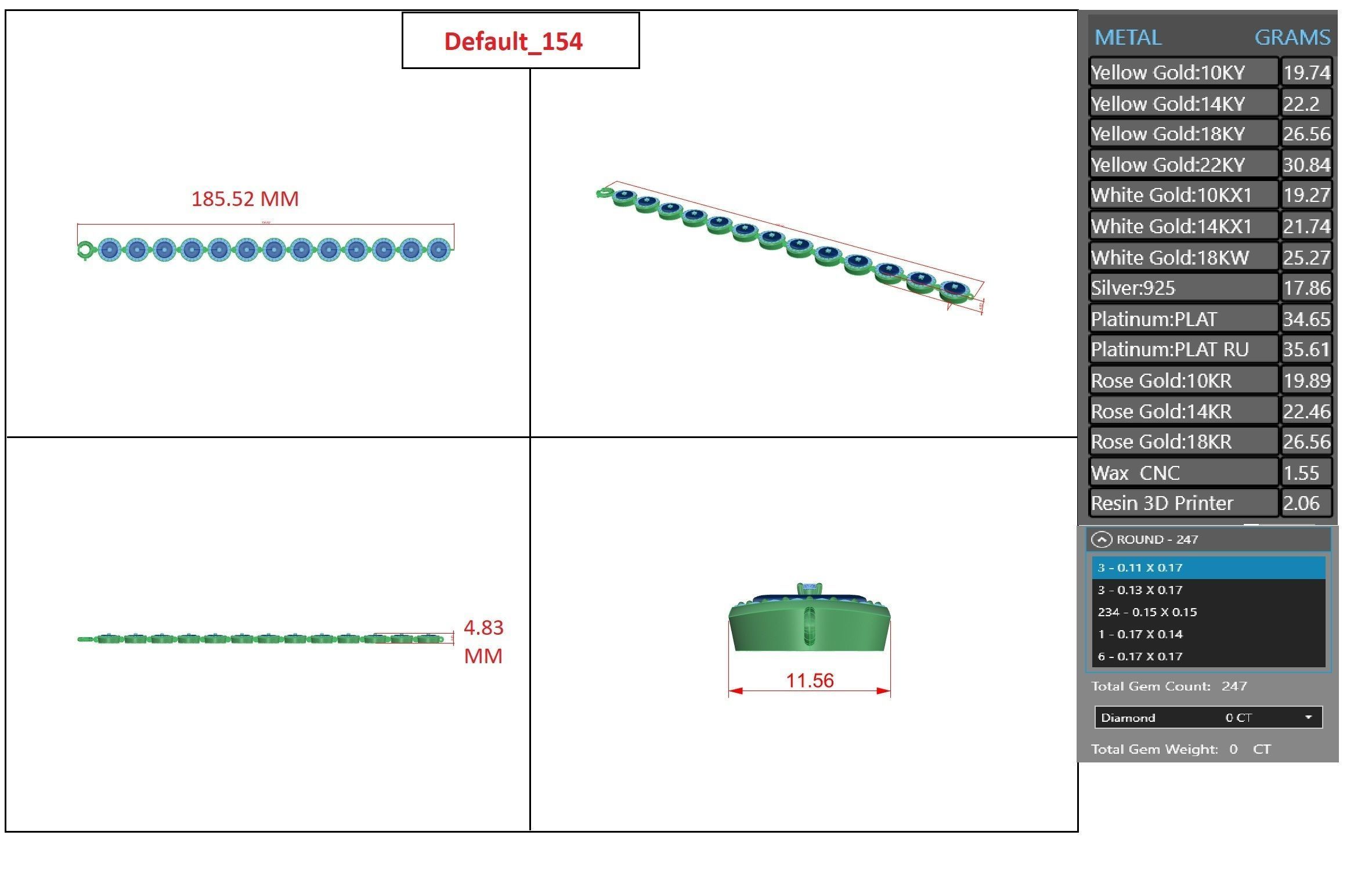 Diamond Bracelet 3D print model 3D print model_4