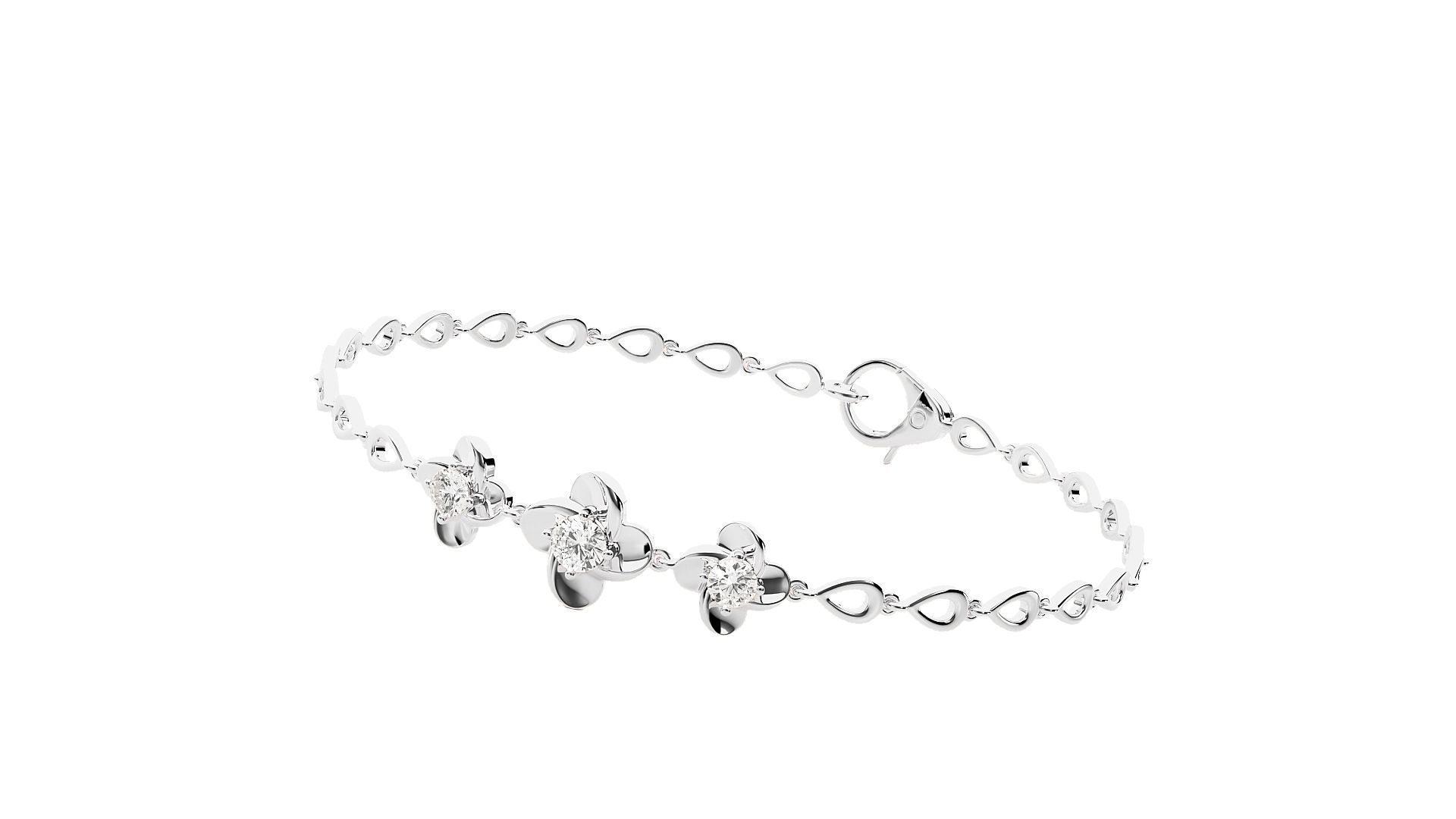 Diamond Bracelet 3D print model  3D print model_6