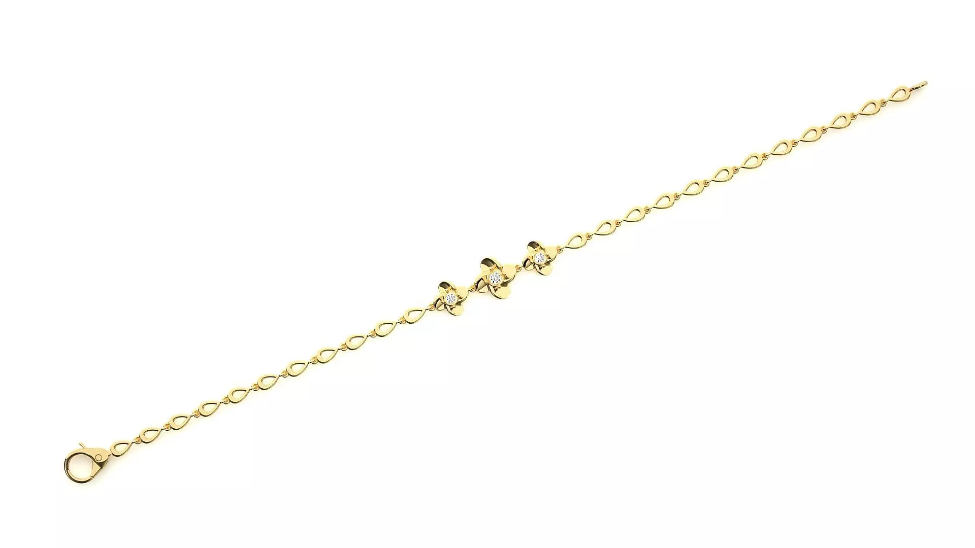 Diamond Bracelet 3D print model  3D print model_0