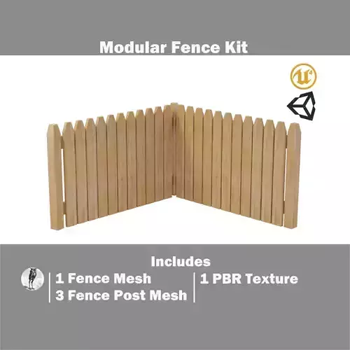 Modular Fence Kit Pack - Solid Angled Picket Fence