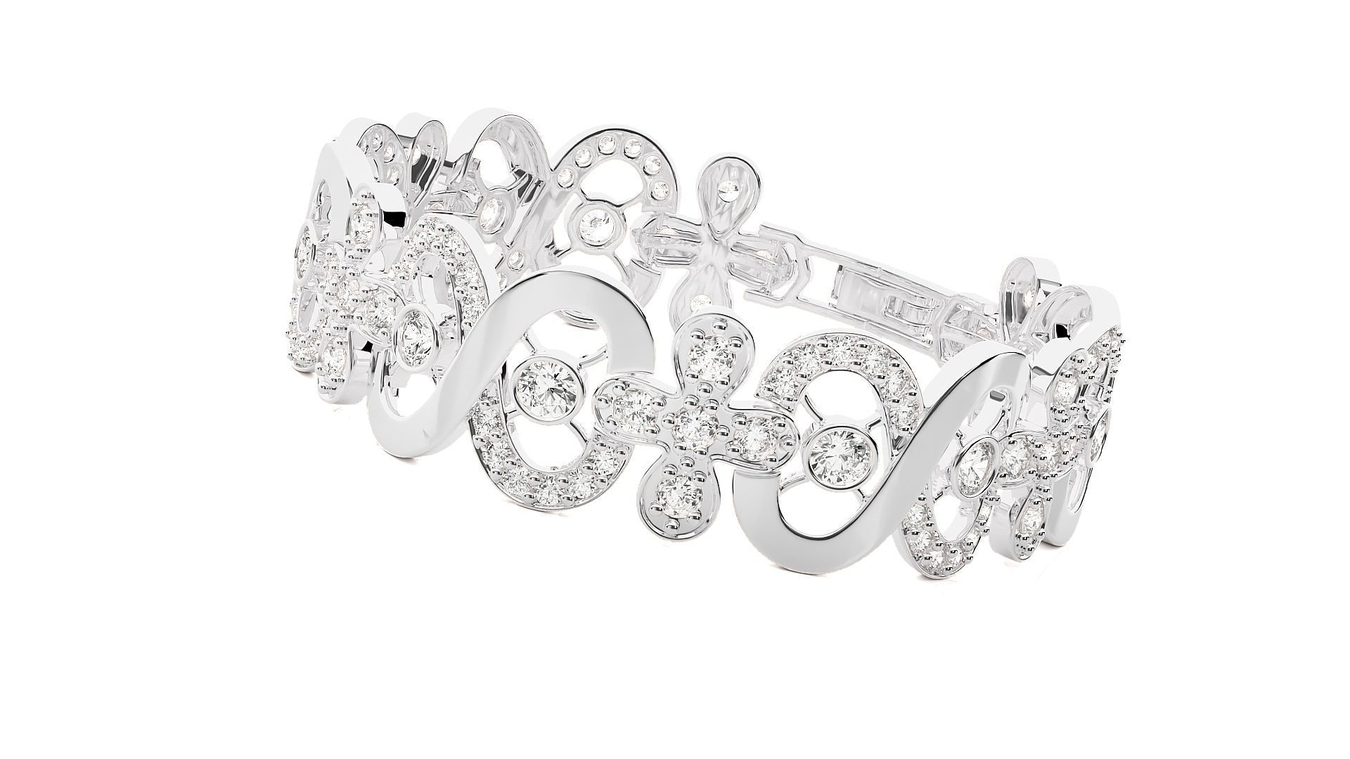 Diamond Bracelet 3D print model  3D print model_6