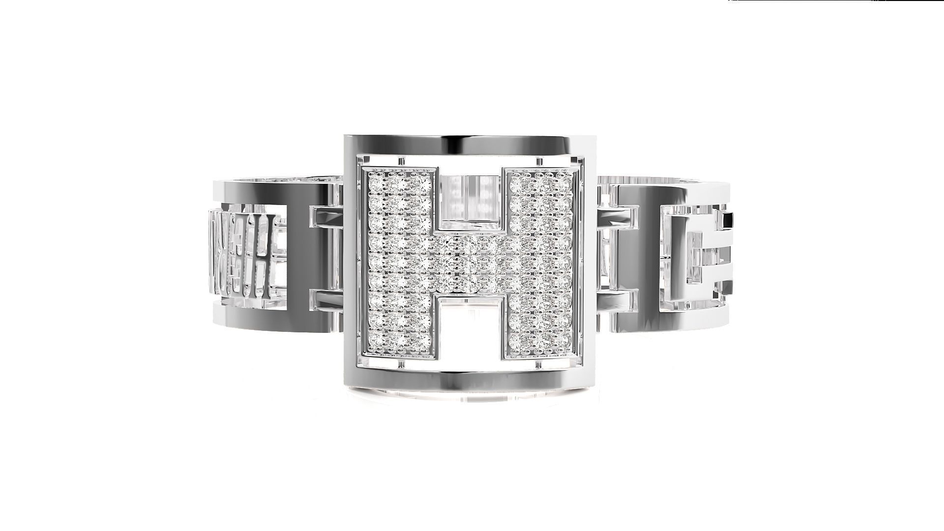 Diamond Bracelet 3D print model  3D print model_7