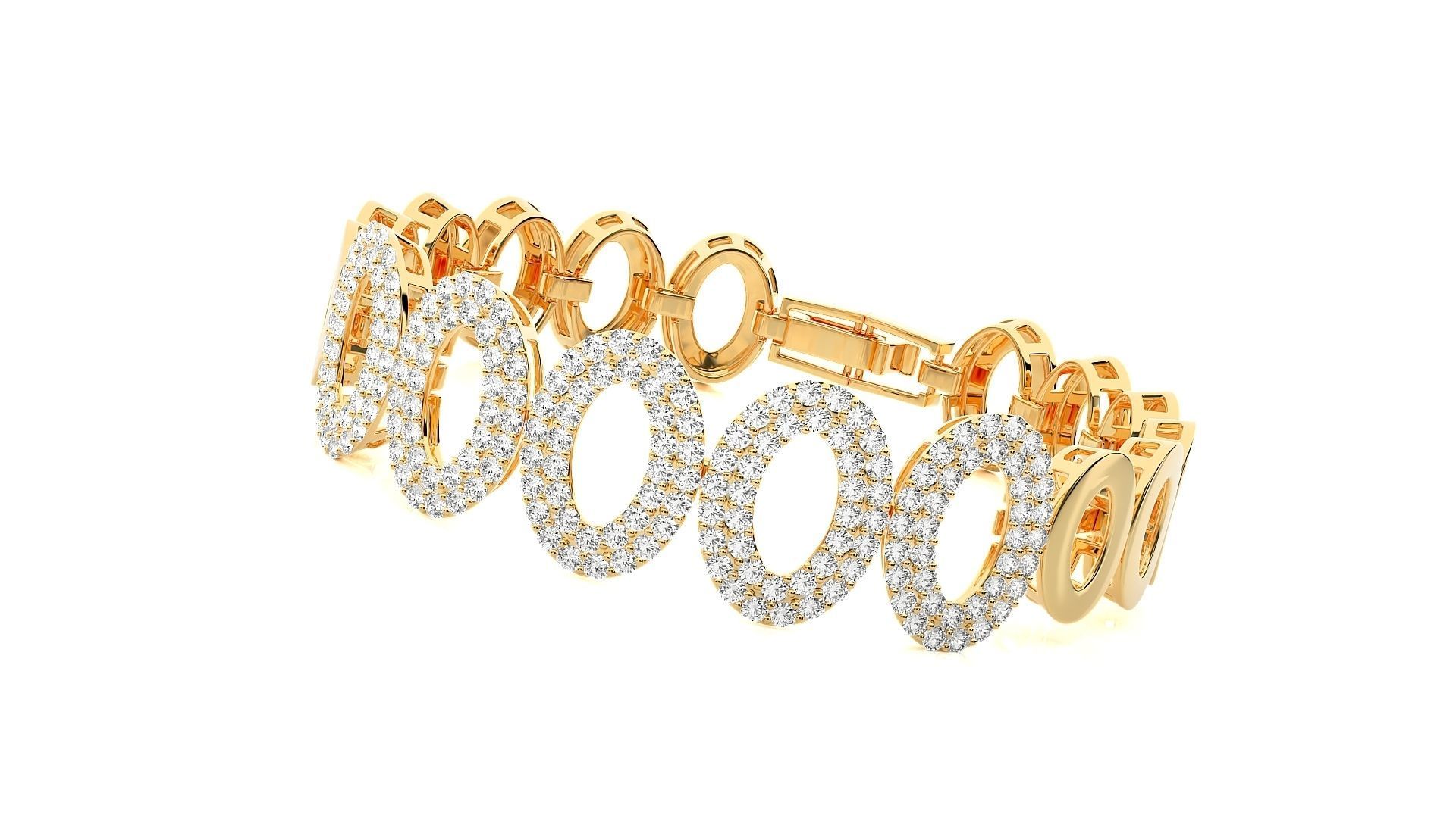 Diamond Bracelet 3D print model  3D print model_8