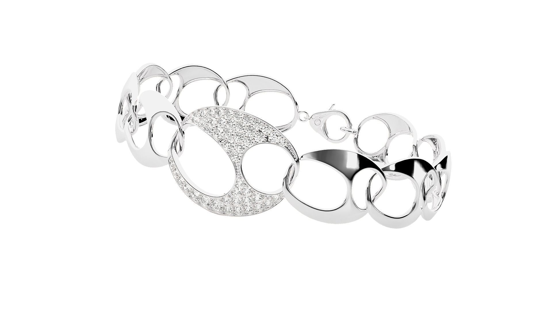 Diamond Bracelet 3D print model   3D print model_6