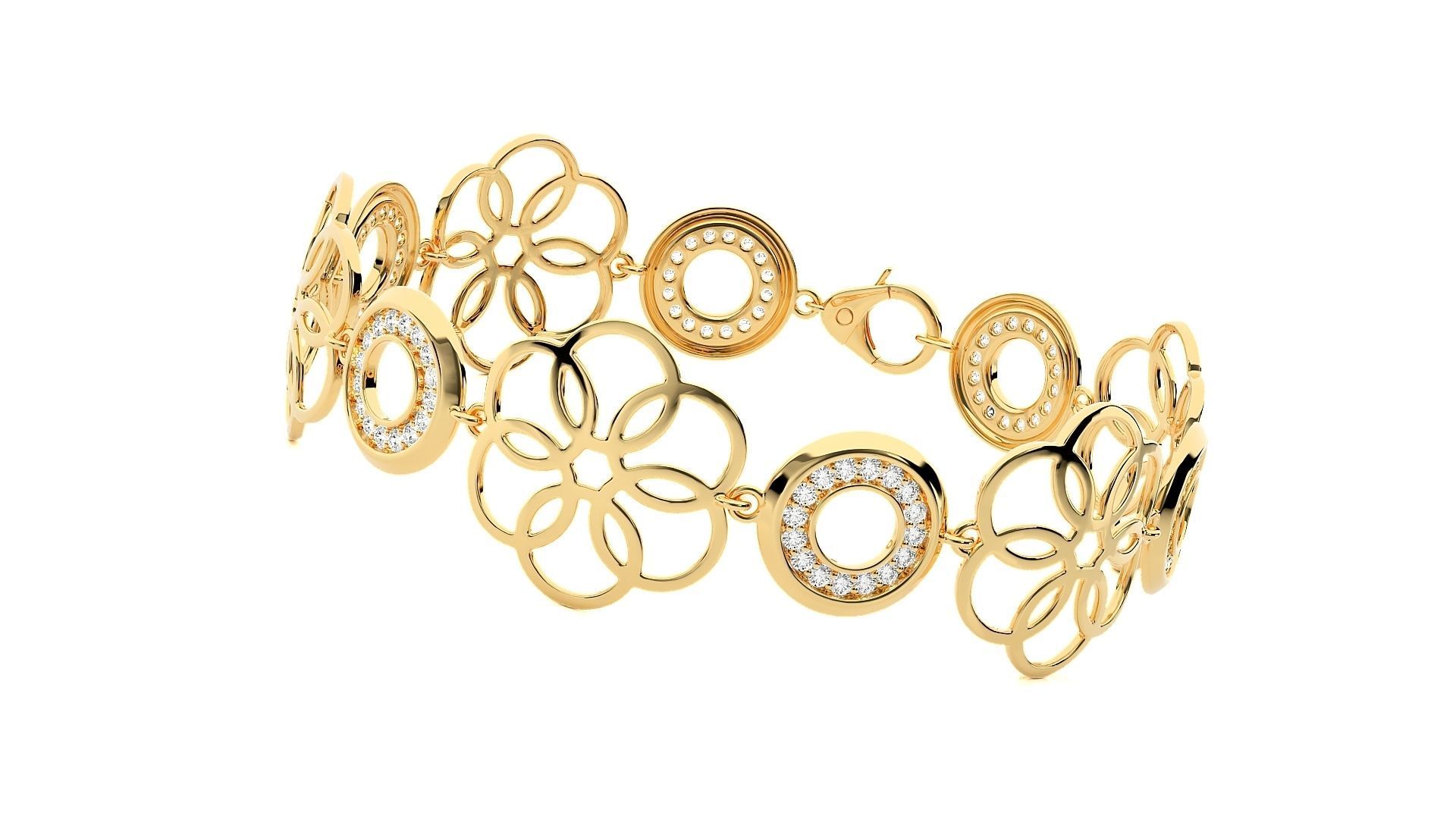 Diamond Bracelet 3D print model   3D print model_8