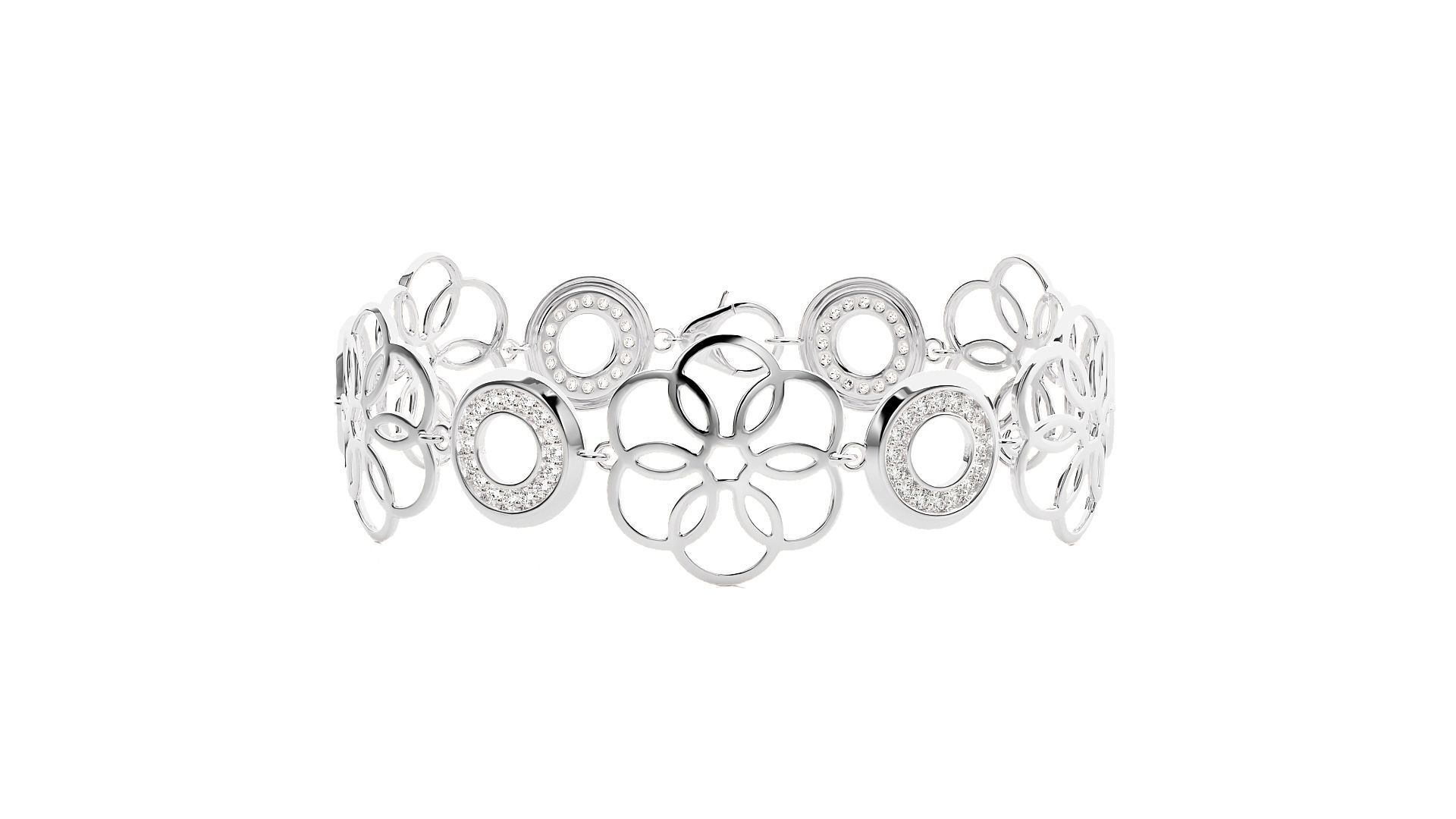 Diamond Bracelet 3D print model   3D print model_7