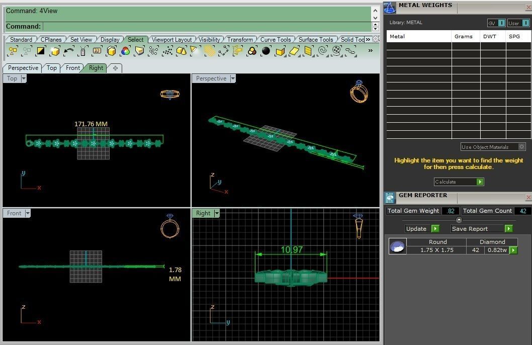 Diamond Bracelet 3D print model 3D print model_4