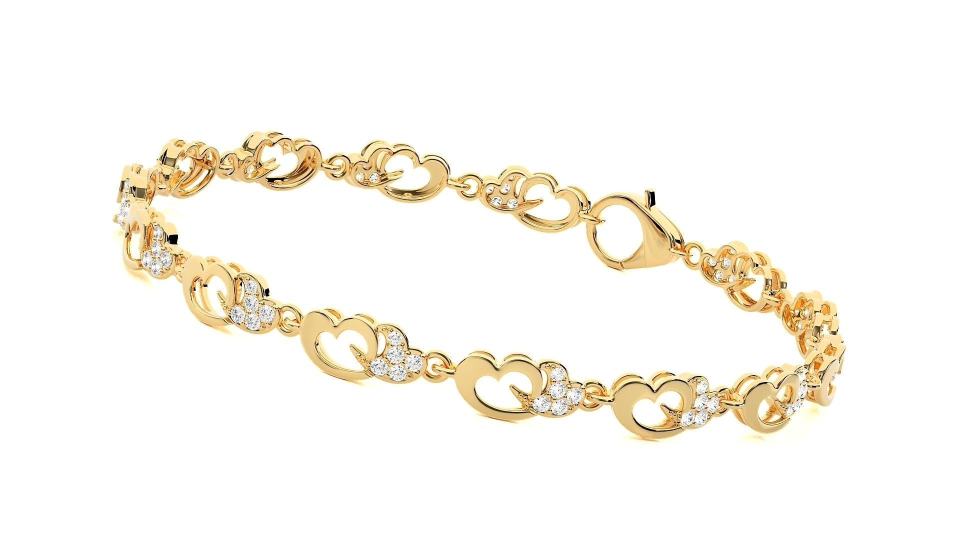 Diamond Bracelet 3D print model  3D print model_9