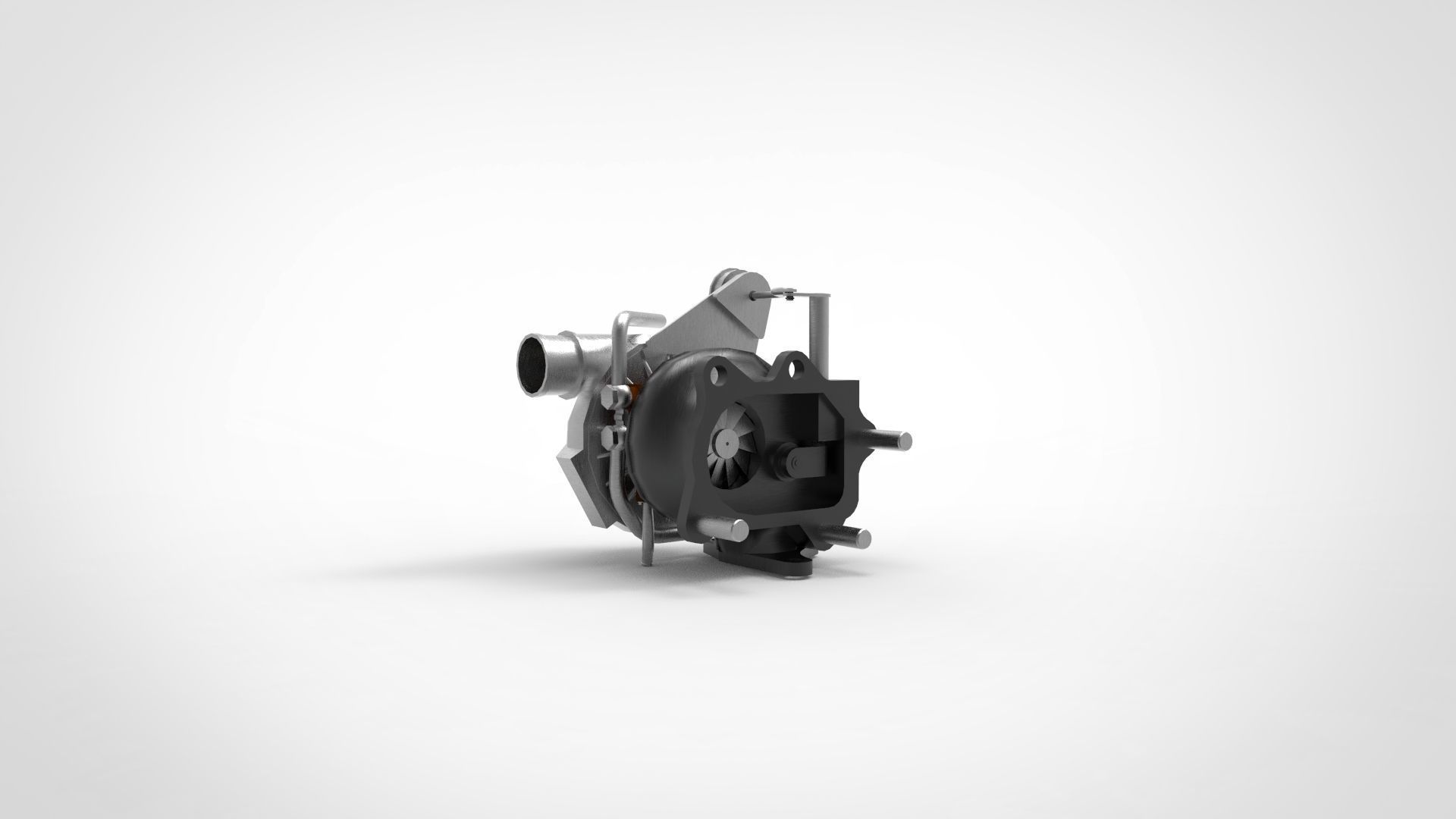 Turbocharger car Low-poly 3D model_3