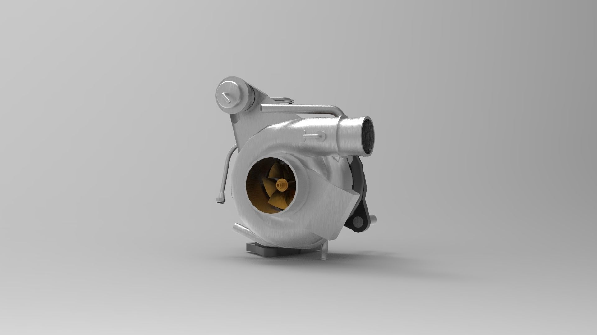 Turbocharger car Low-poly 3D model_1