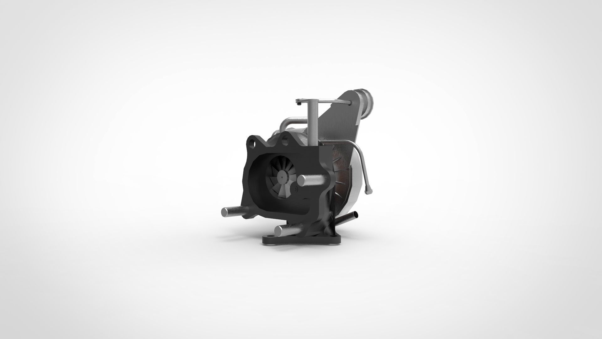 Turbocharger car Low-poly 3D model_4