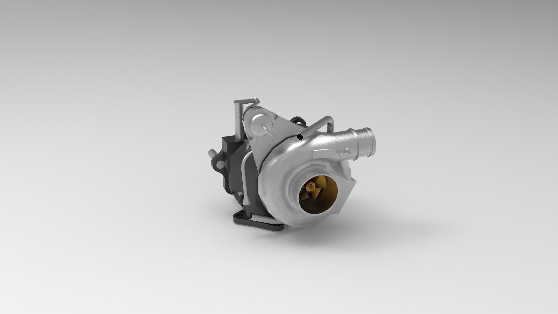 Turbocharger car Low-poly 3D model_2