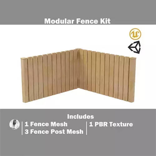Modular Fence Kit Pack - Solid Dog-Ear Picket Fence