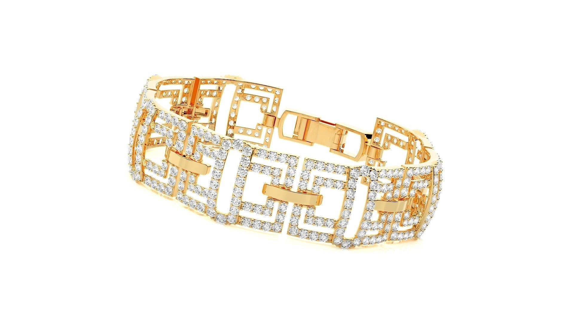 Diamond Bracelet 3D print model  3D print model_7