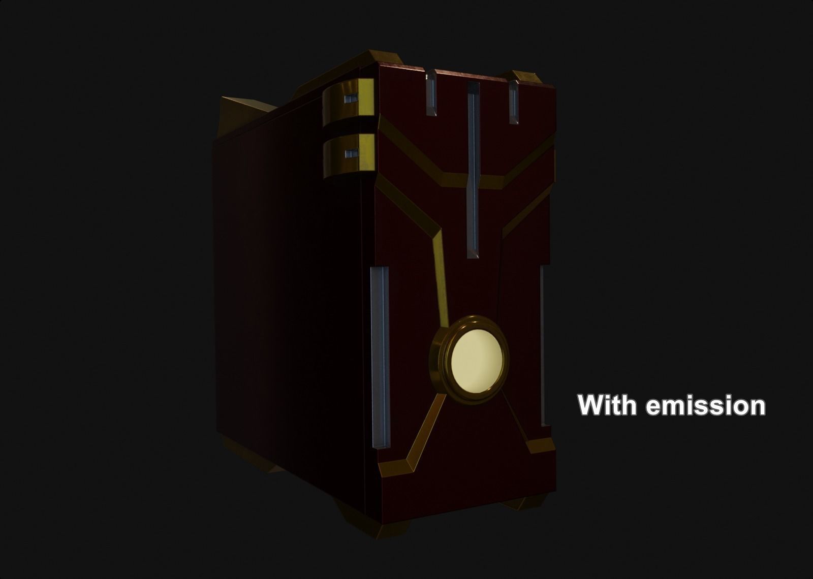 Custom pc case iron man color style gaming gamer  Low-poly 3D model_8