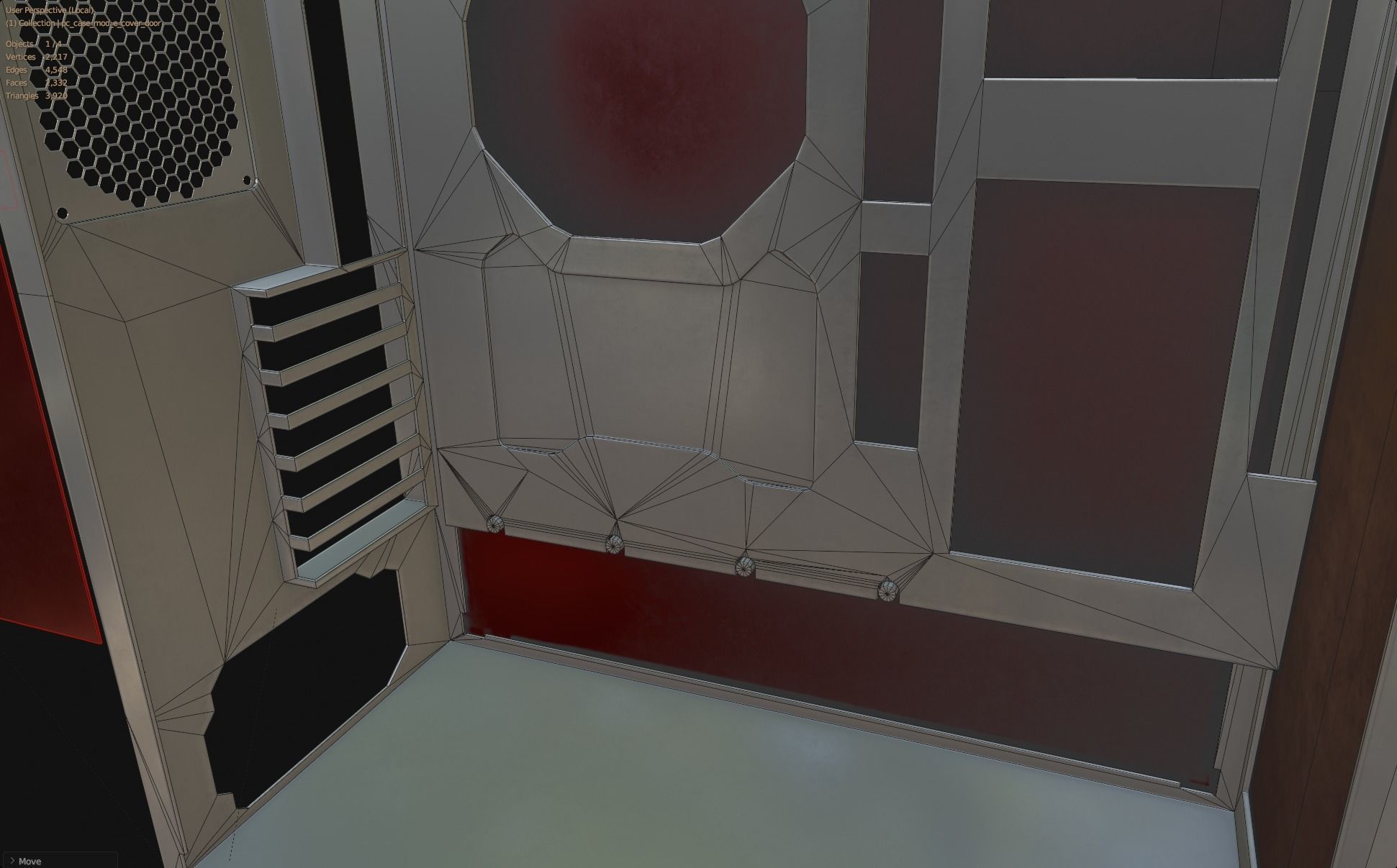 Custom pc case iron man color style gaming gamer  Low-poly 3D model_13