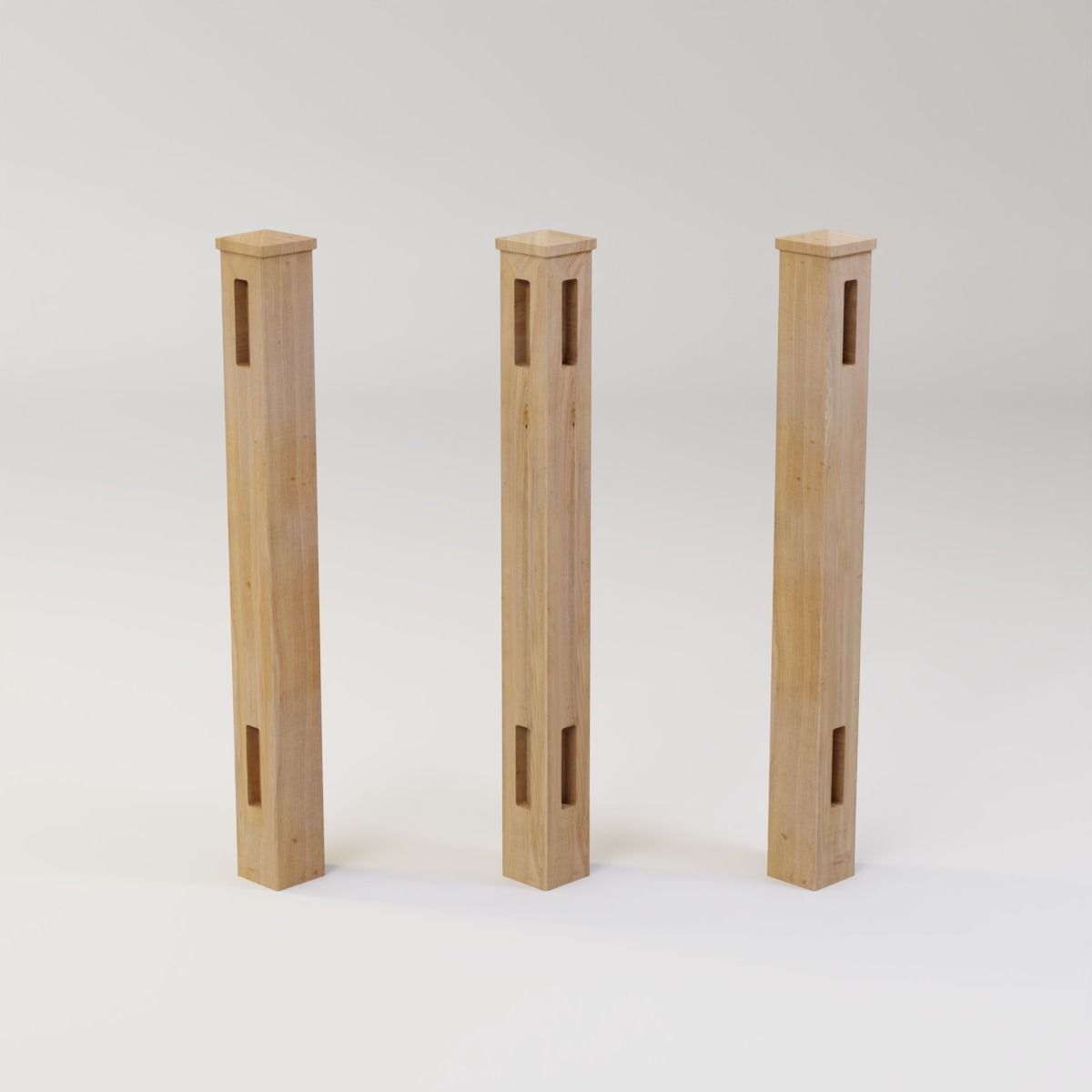 Modular Fence Kit Pack - Solid Dog-Ear Picket Fence with Gate Low-poly 3D model_10