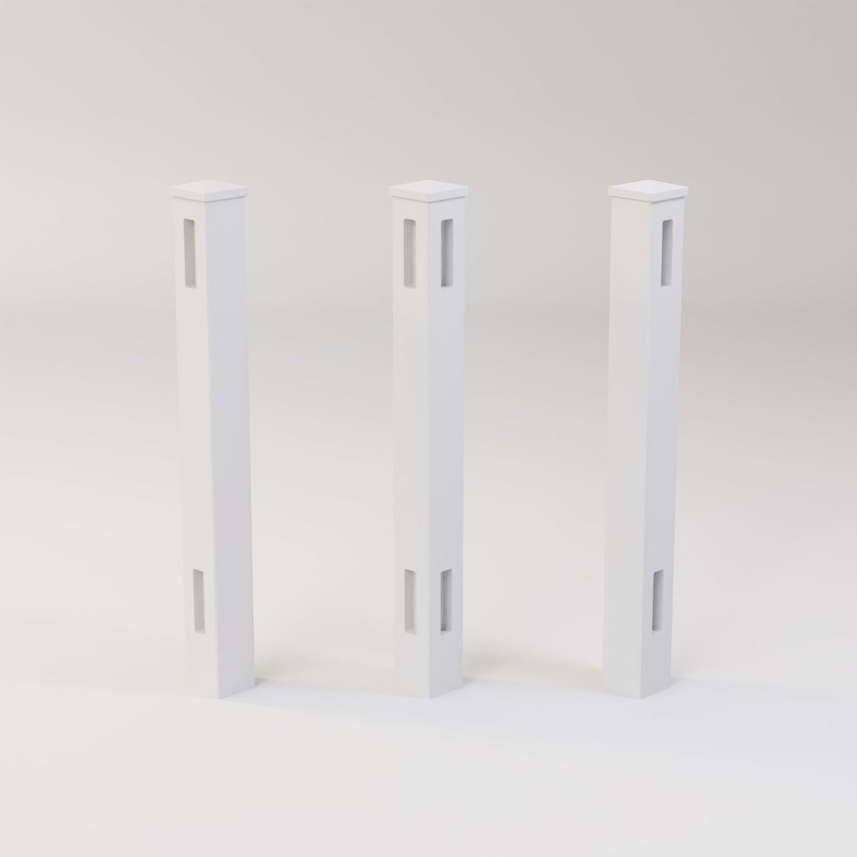 Modular Fence Kit Pack - Solid Dog-Ear Picket Fence with Gate Low-poly 3D model_11