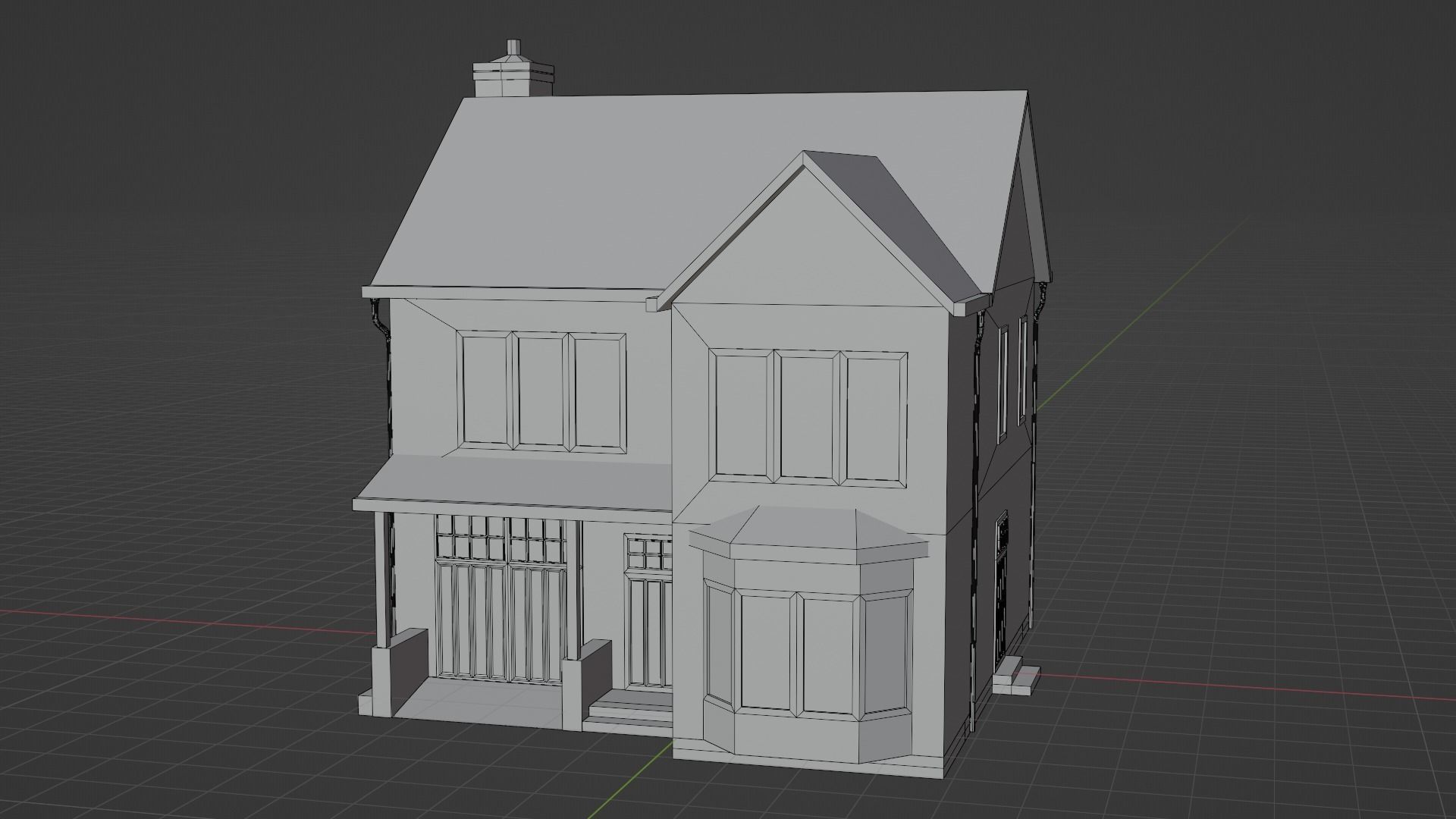 British House Design 005 Low-poly 3D model_8