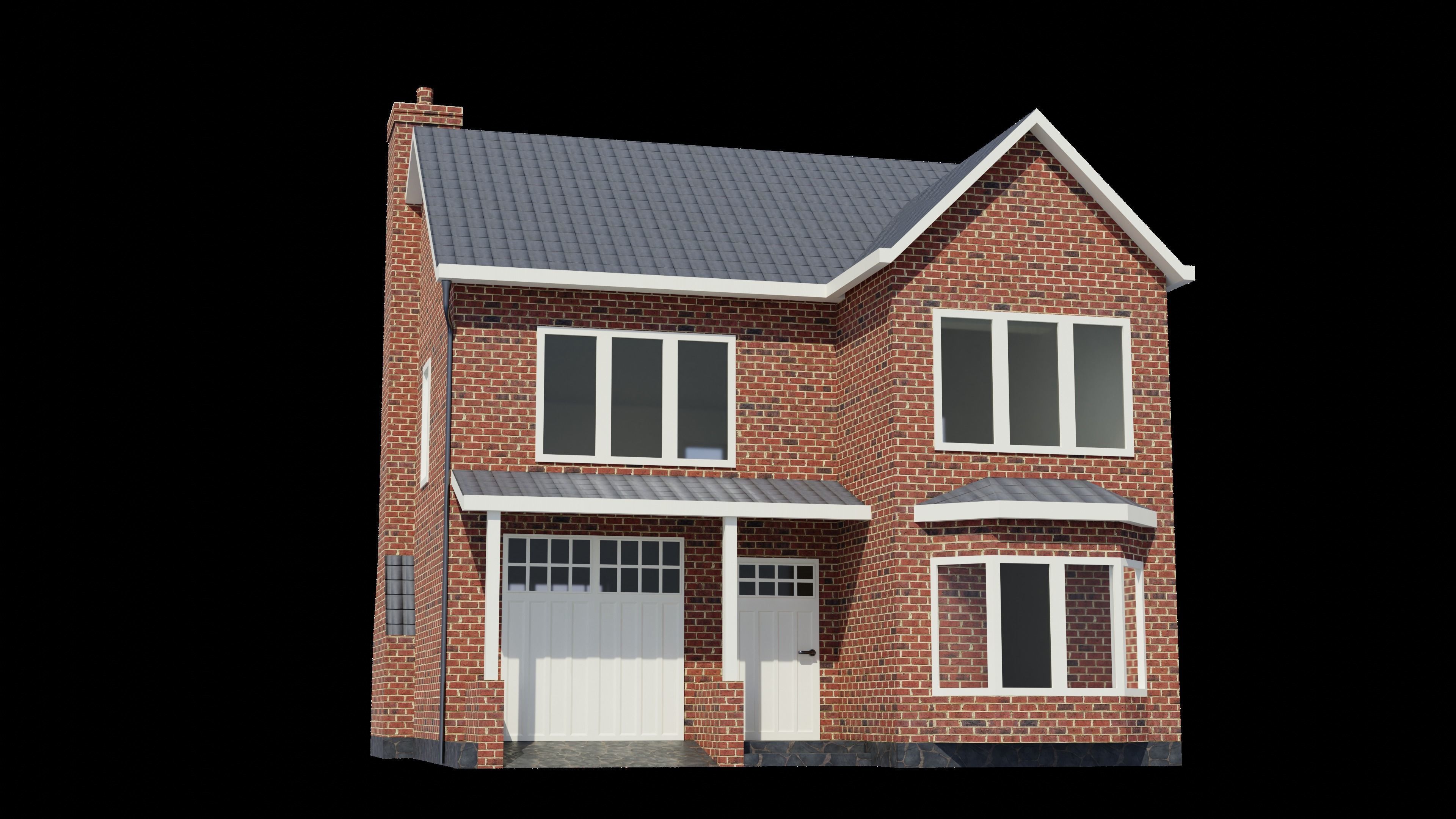 British House Design 005 Low-poly 3D model_5