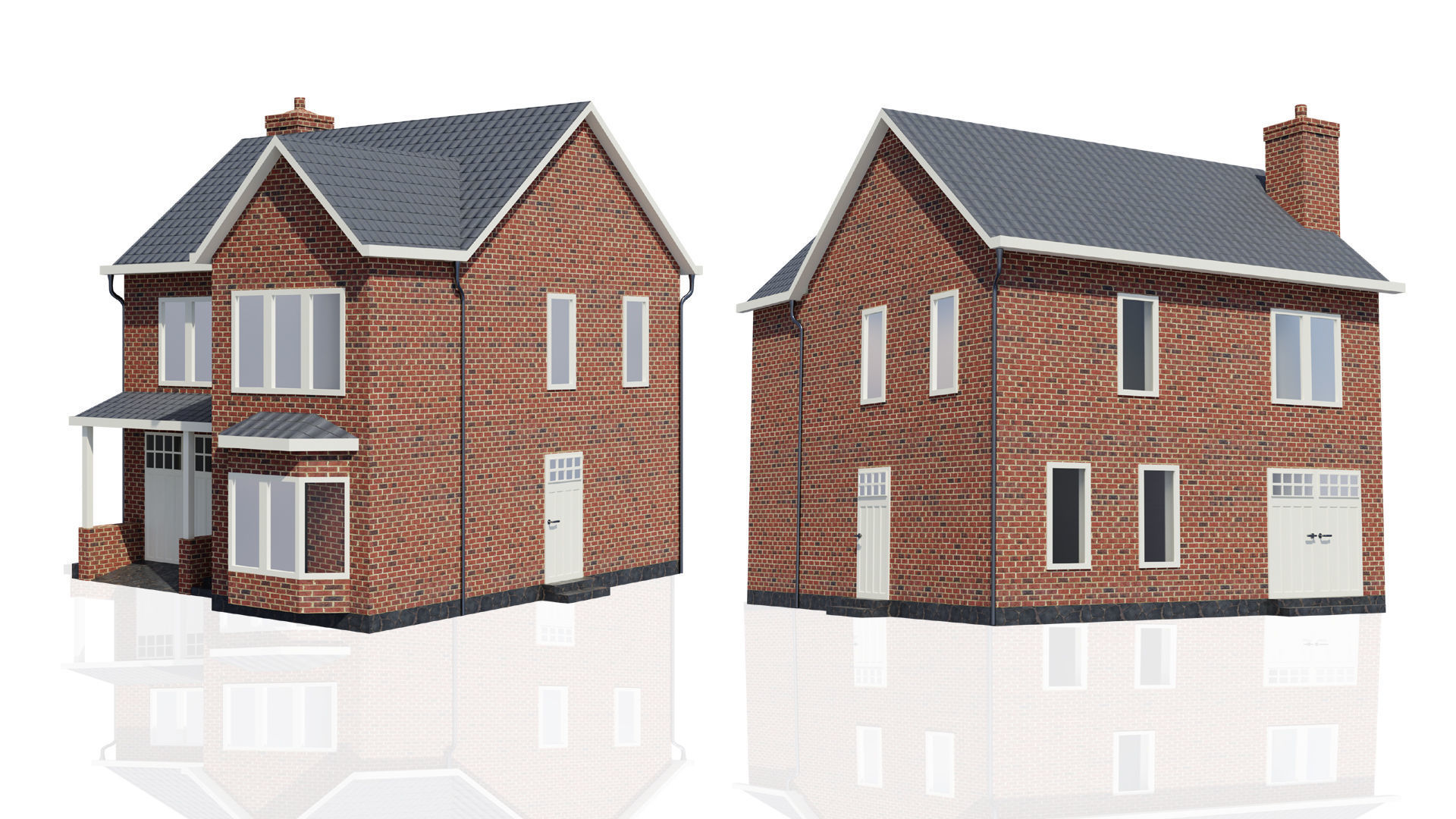 British House Design 005 Low-poly 3D model_1