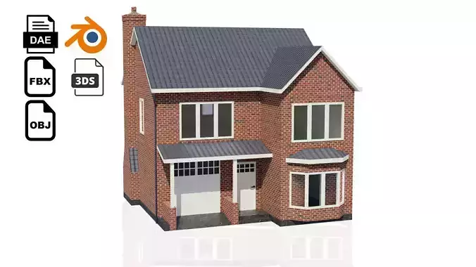 British House Design 005 Low-poly 3D model
