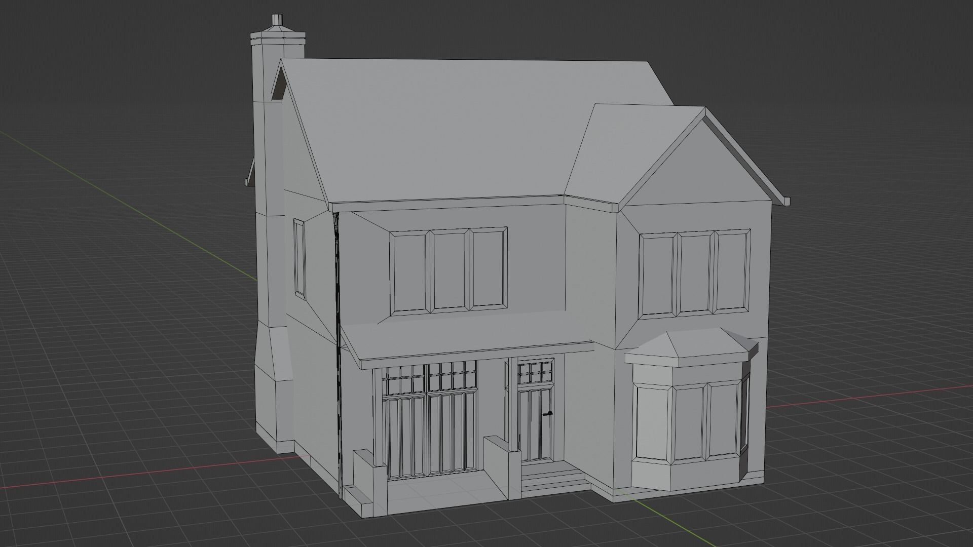 British House Design 005 Low-poly 3D model_7