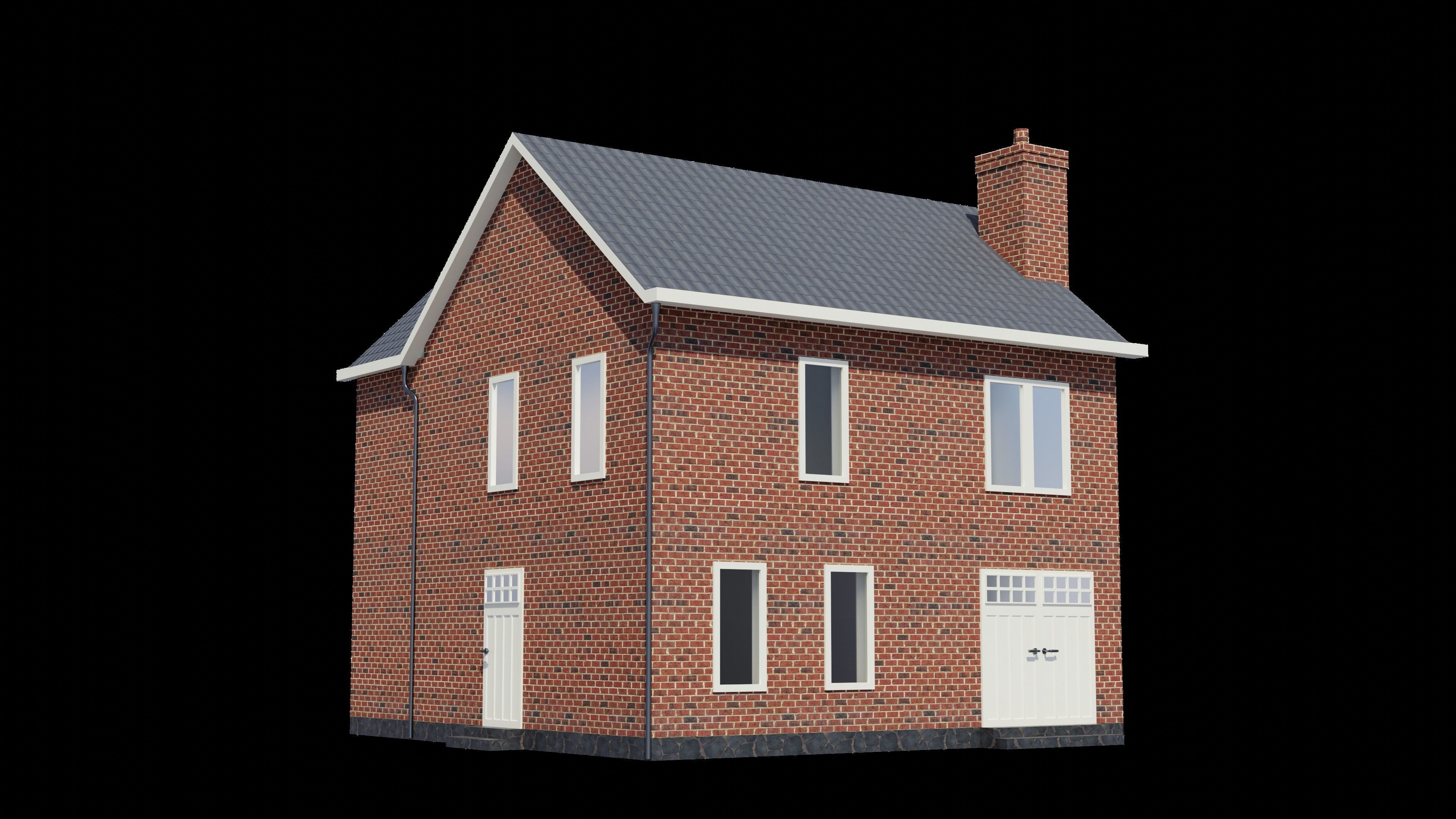 British House Design 005 Low-poly 3D model_4