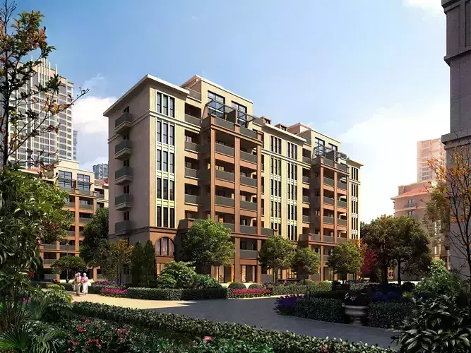 3Dmax fashion city commercial square building 161