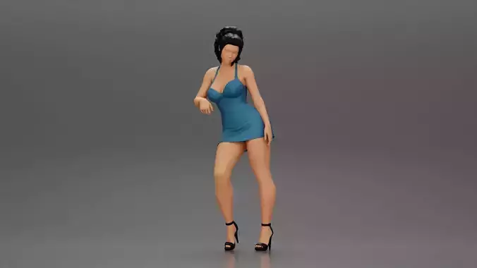 Sexy girl in mini dress Leaning Against Car on the beach