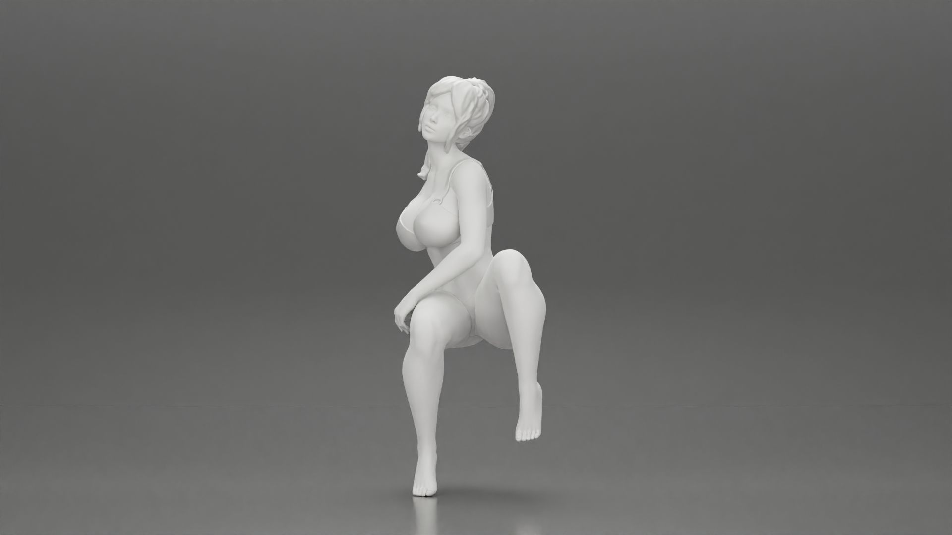sexy girl in a bikini posing on the beach sitting on the chair 3D print model_11