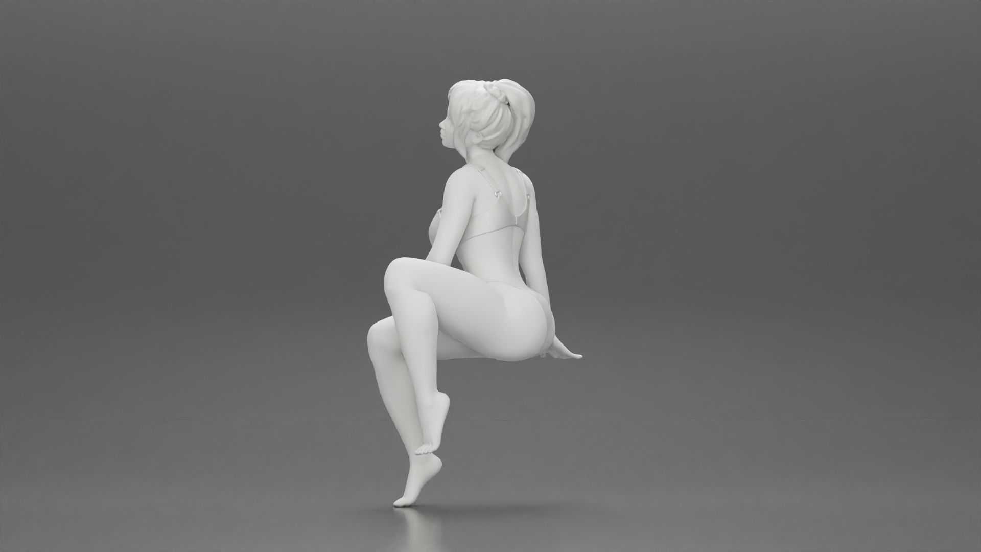 sexy girl in a bikini posing on the beach sitting on the chair 3D print model_10