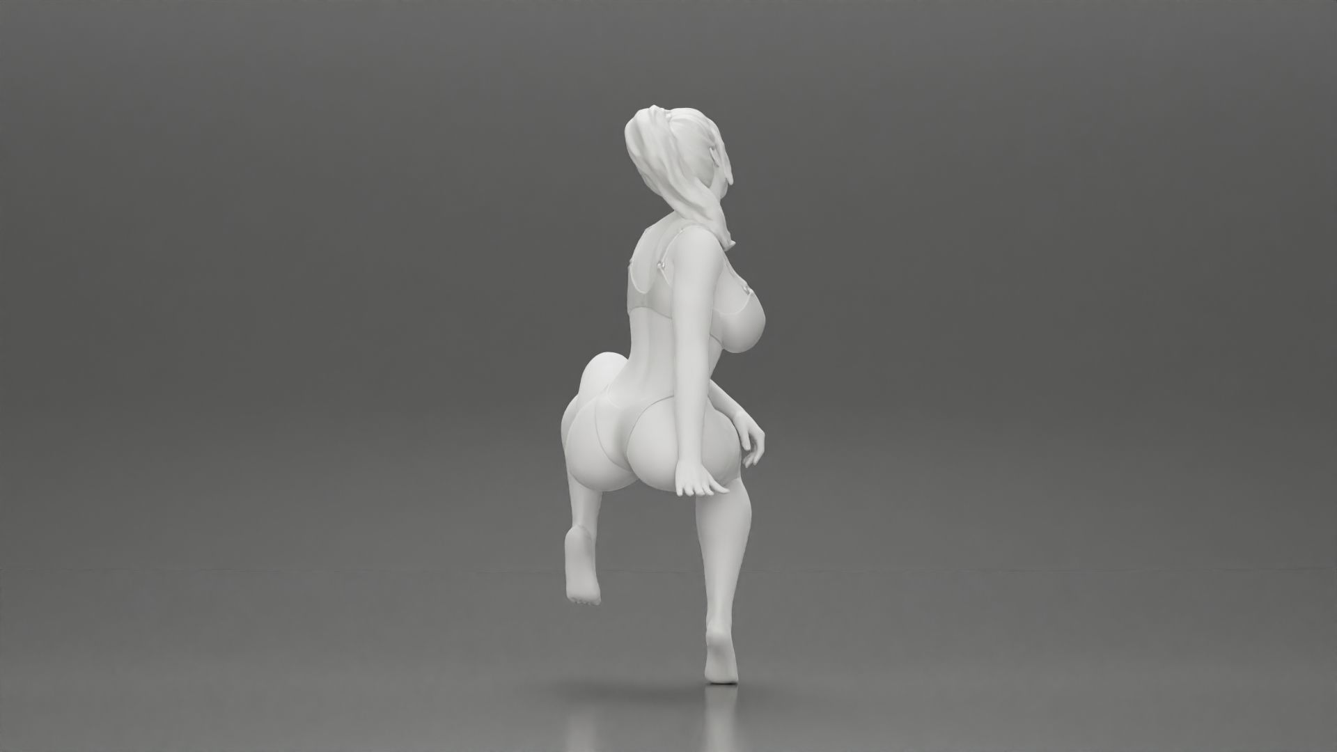 sexy girl in a bikini posing on the beach sitting on the chair 3D print model_8