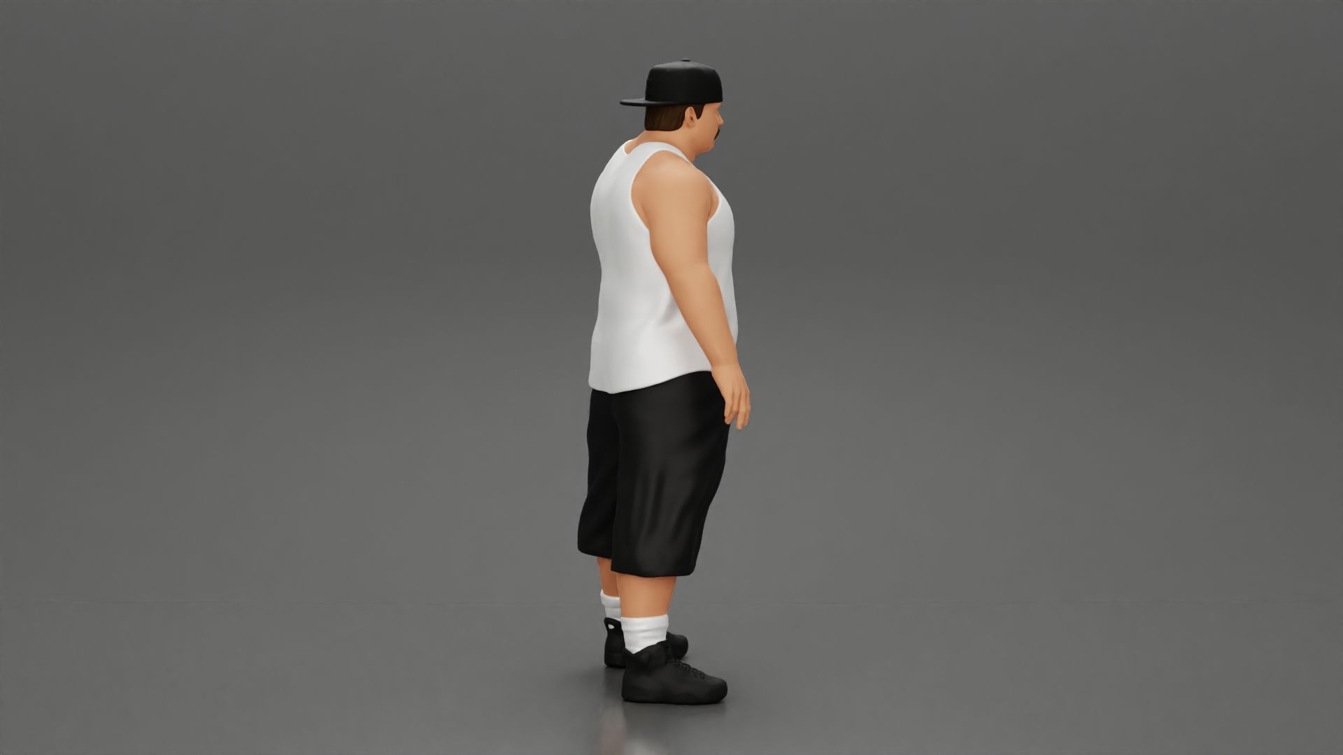 Big strong gangster homie in cap turned backwards 3D print model_2