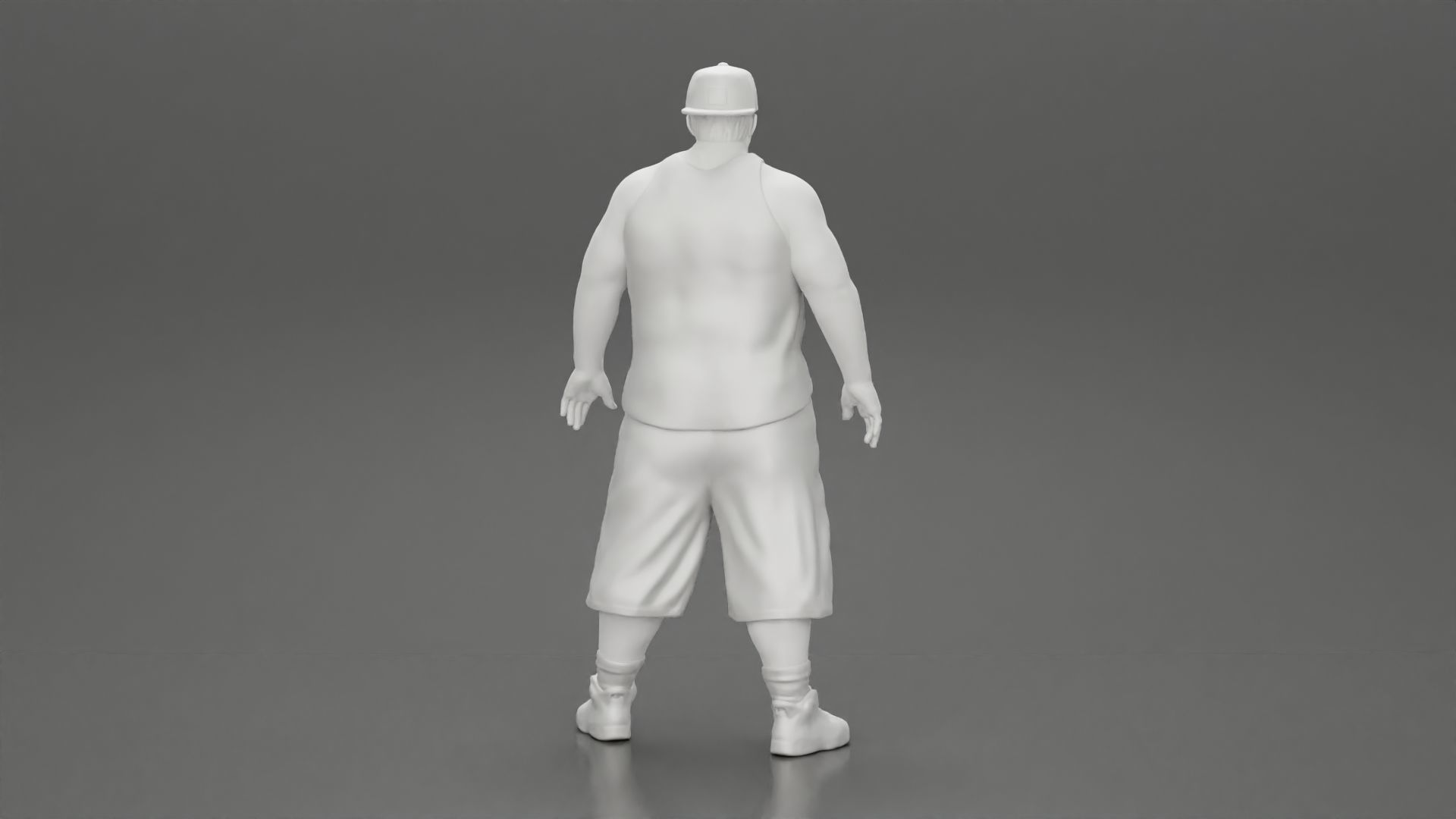 Big strong gangster homie in cap turned backwards 3D print model_9
