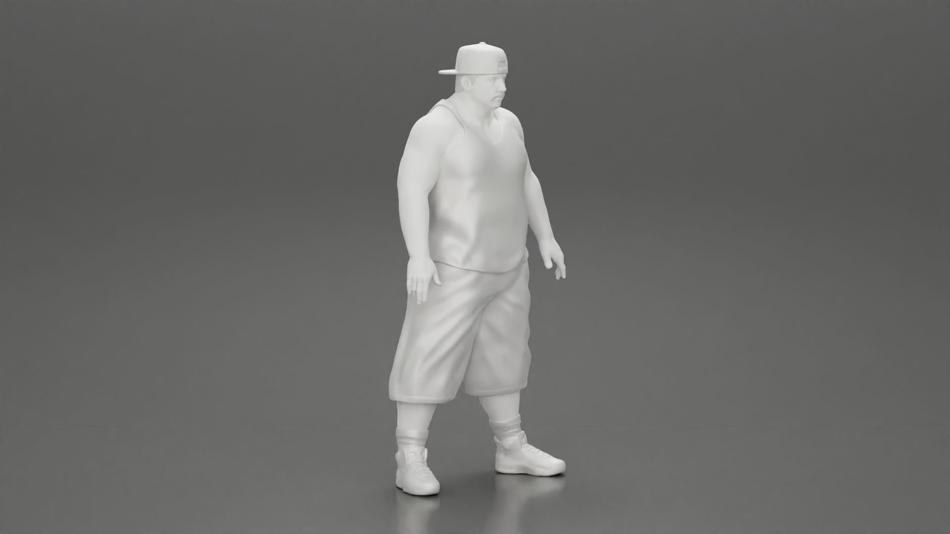Big strong gangster homie in cap turned backwards 3D print model_7