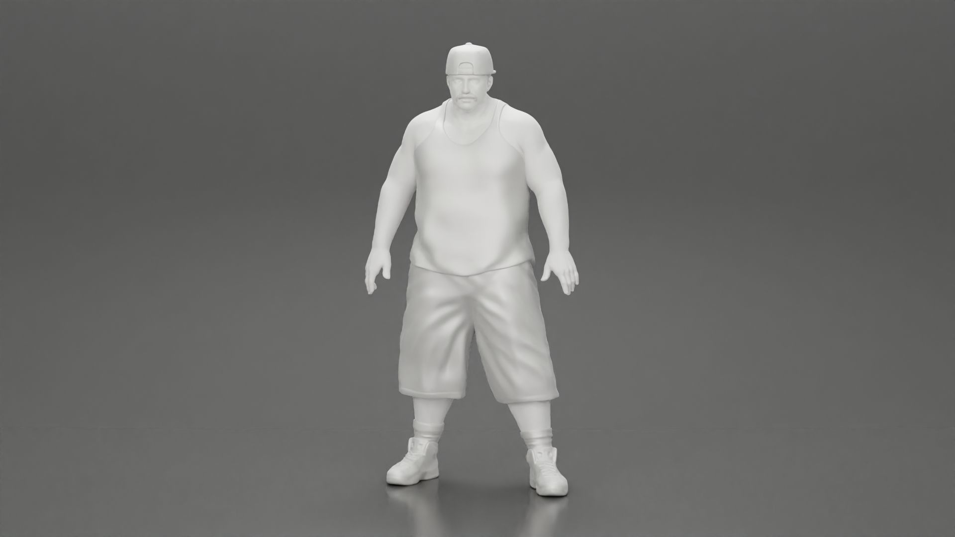 Big strong gangster homie in cap turned backwards 3D print model_6