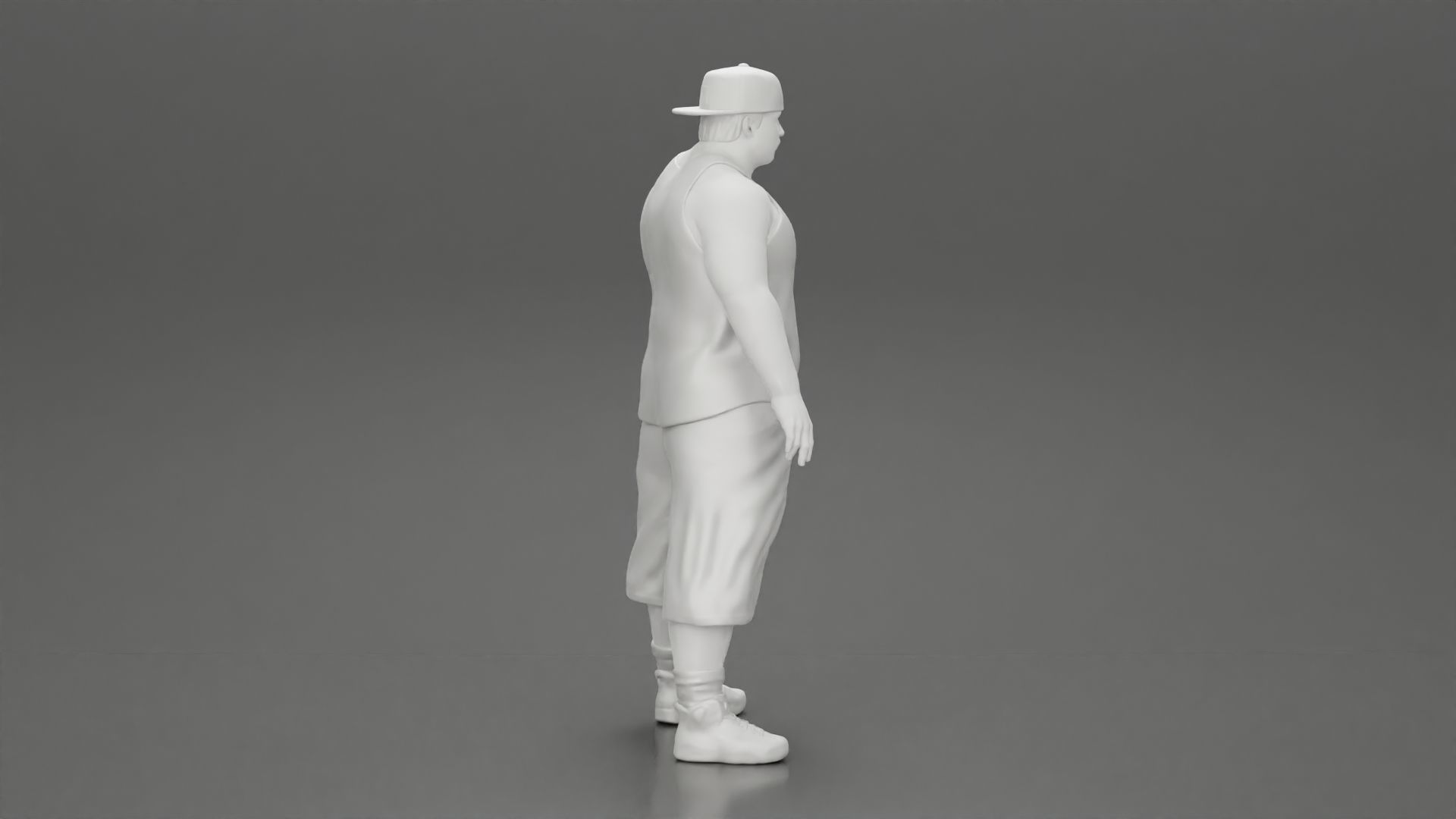 Big strong gangster homie in cap turned backwards 3D print model_8