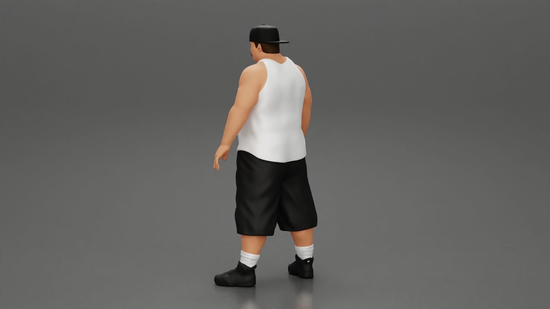 Big strong gangster homie in cap turned backwards 3D print model_4