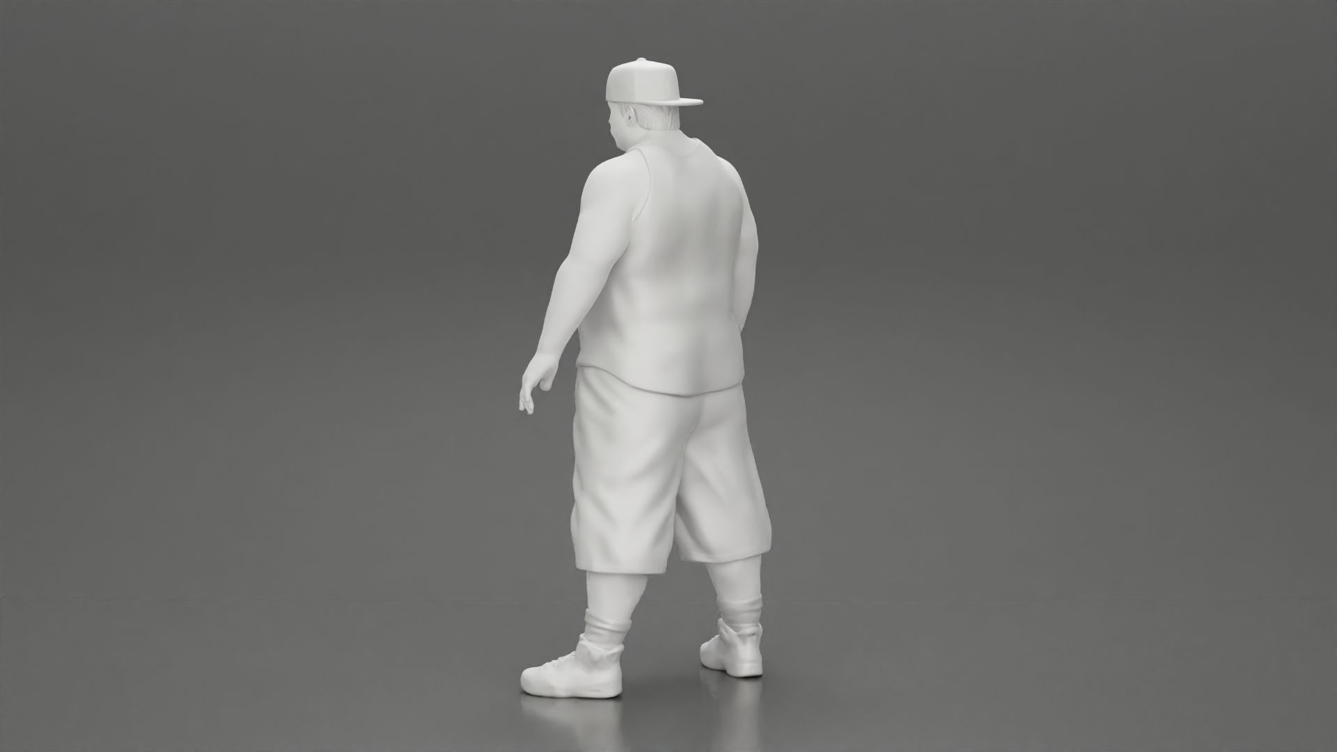 Big strong gangster homie in cap turned backwards 3D print model_10