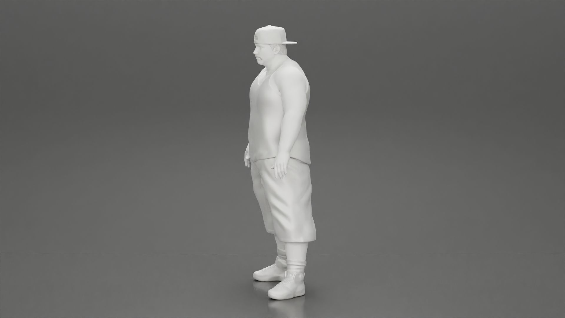 Big strong gangster homie in cap turned backwards 3D print model_11