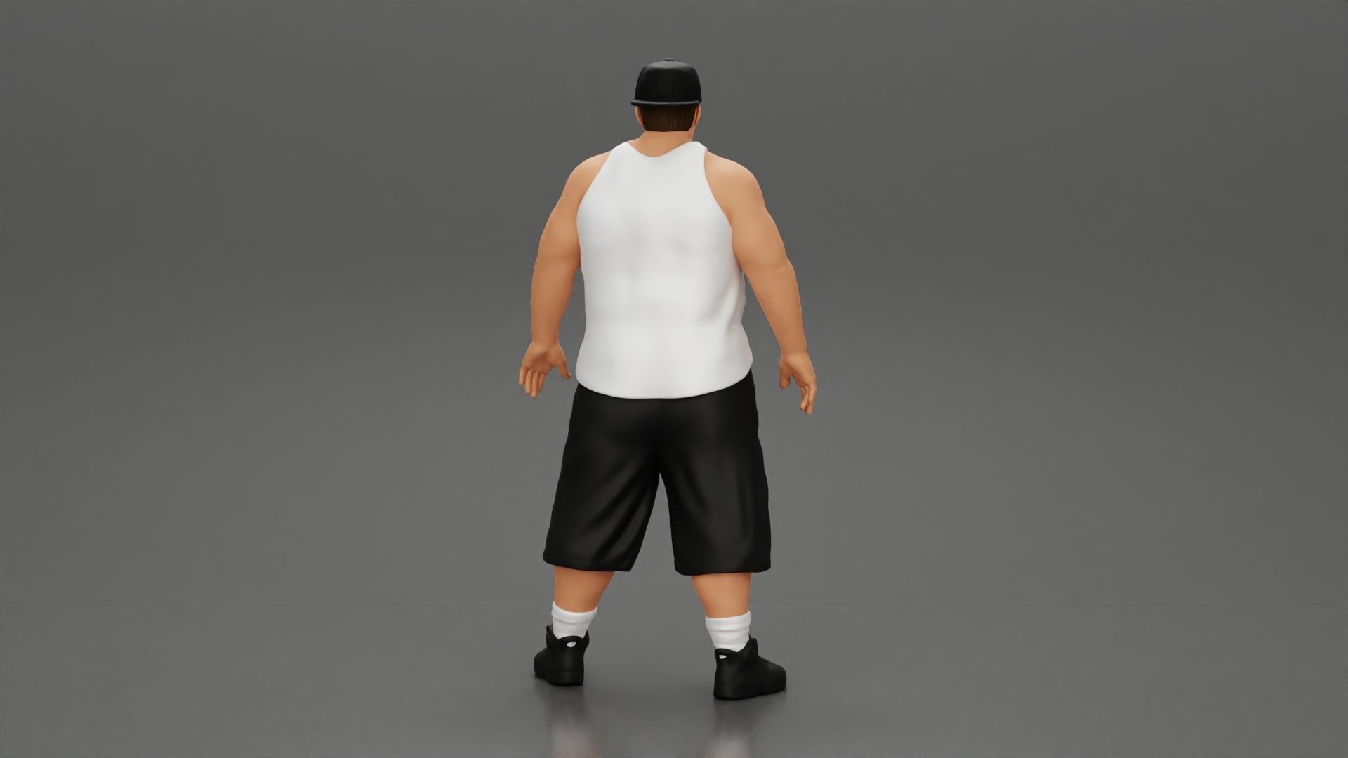 Big strong gangster homie in cap turned backwards 3D print model_3