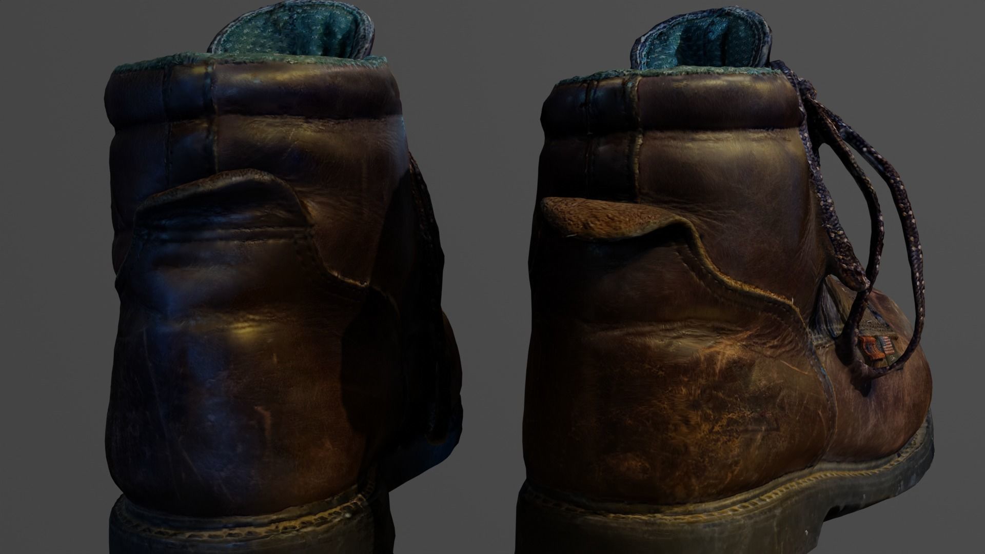 Old Boots Low-poly 3D model_5
