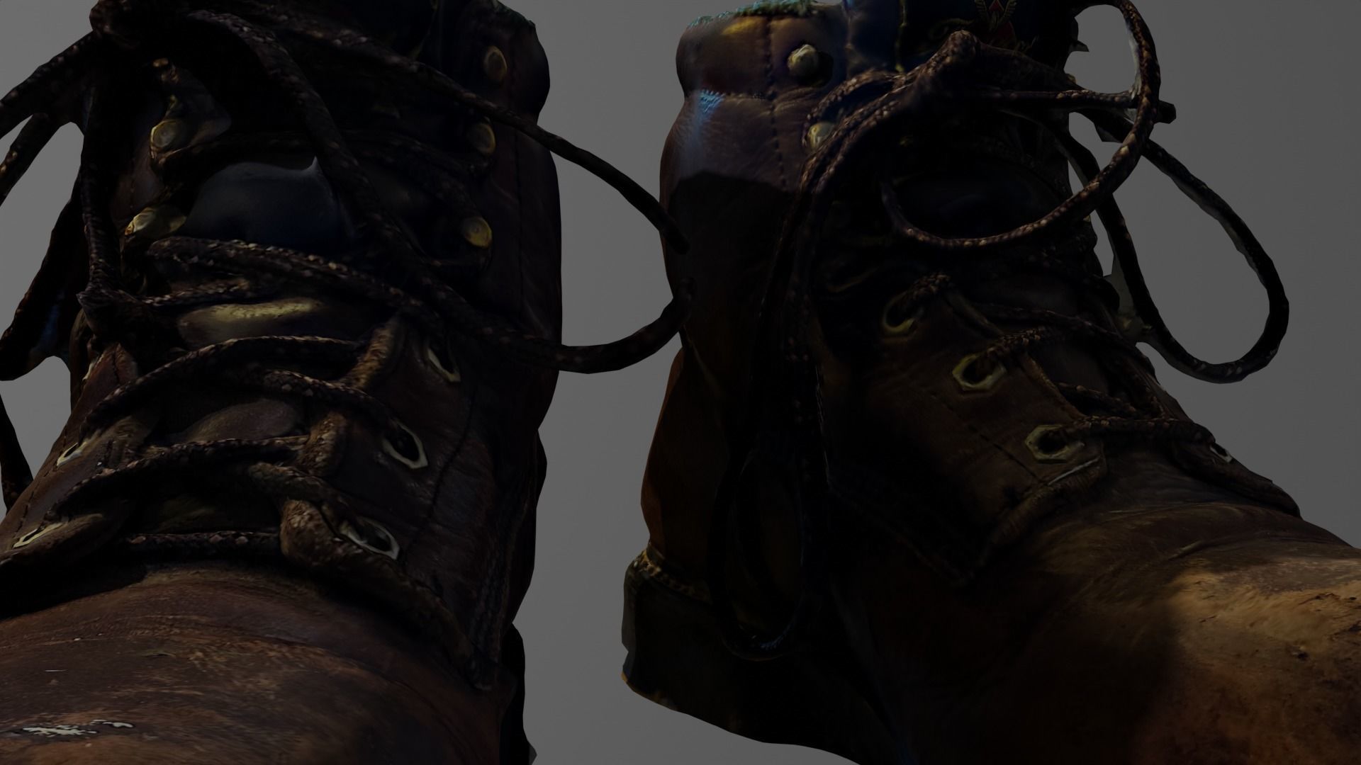 Old Boots Low-poly 3D model_8