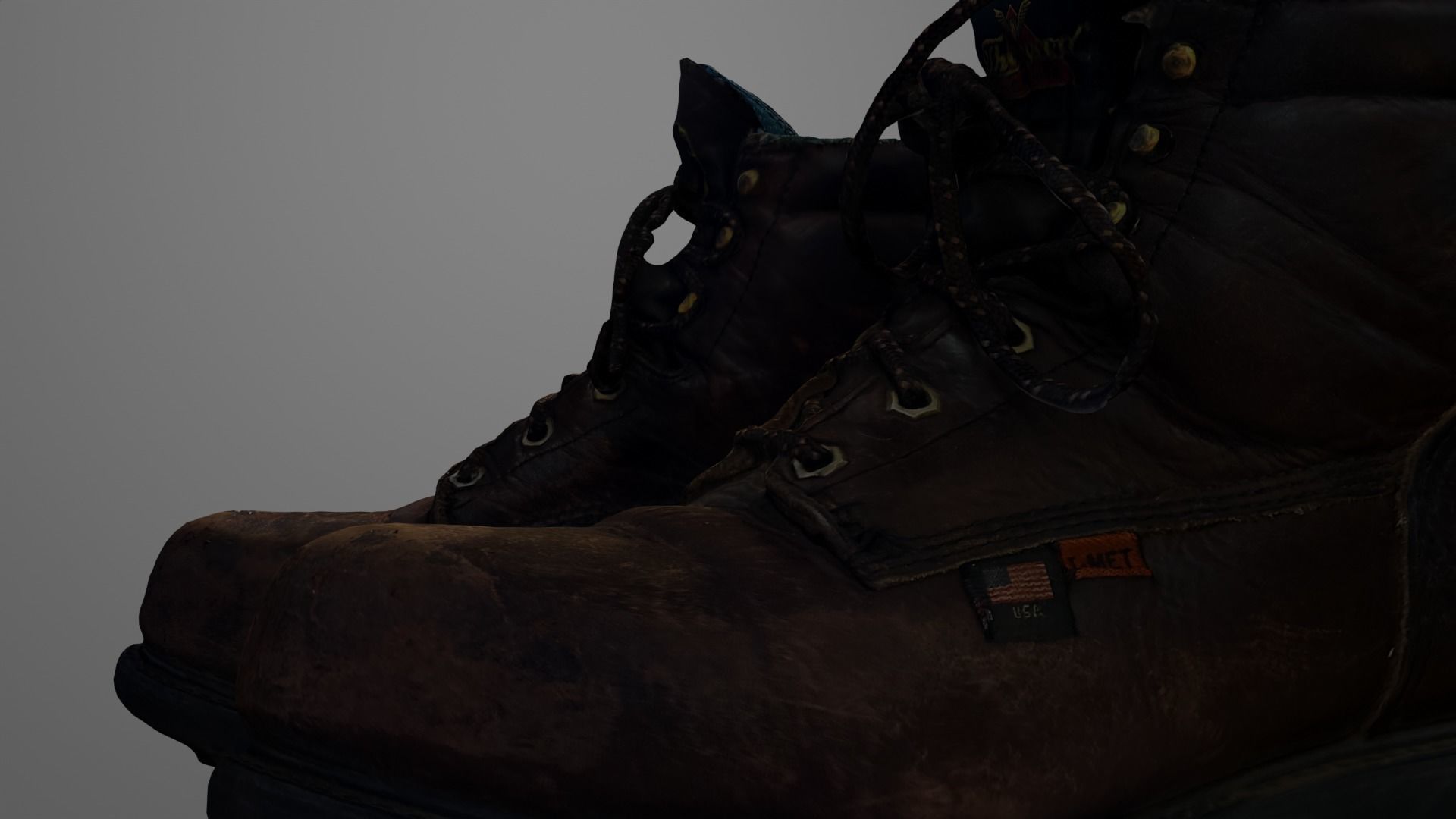 Old Boots Low-poly 3D model_4