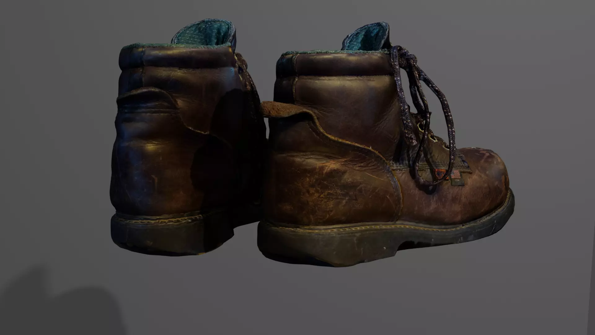 Old Boots Low-poly 3D model_0