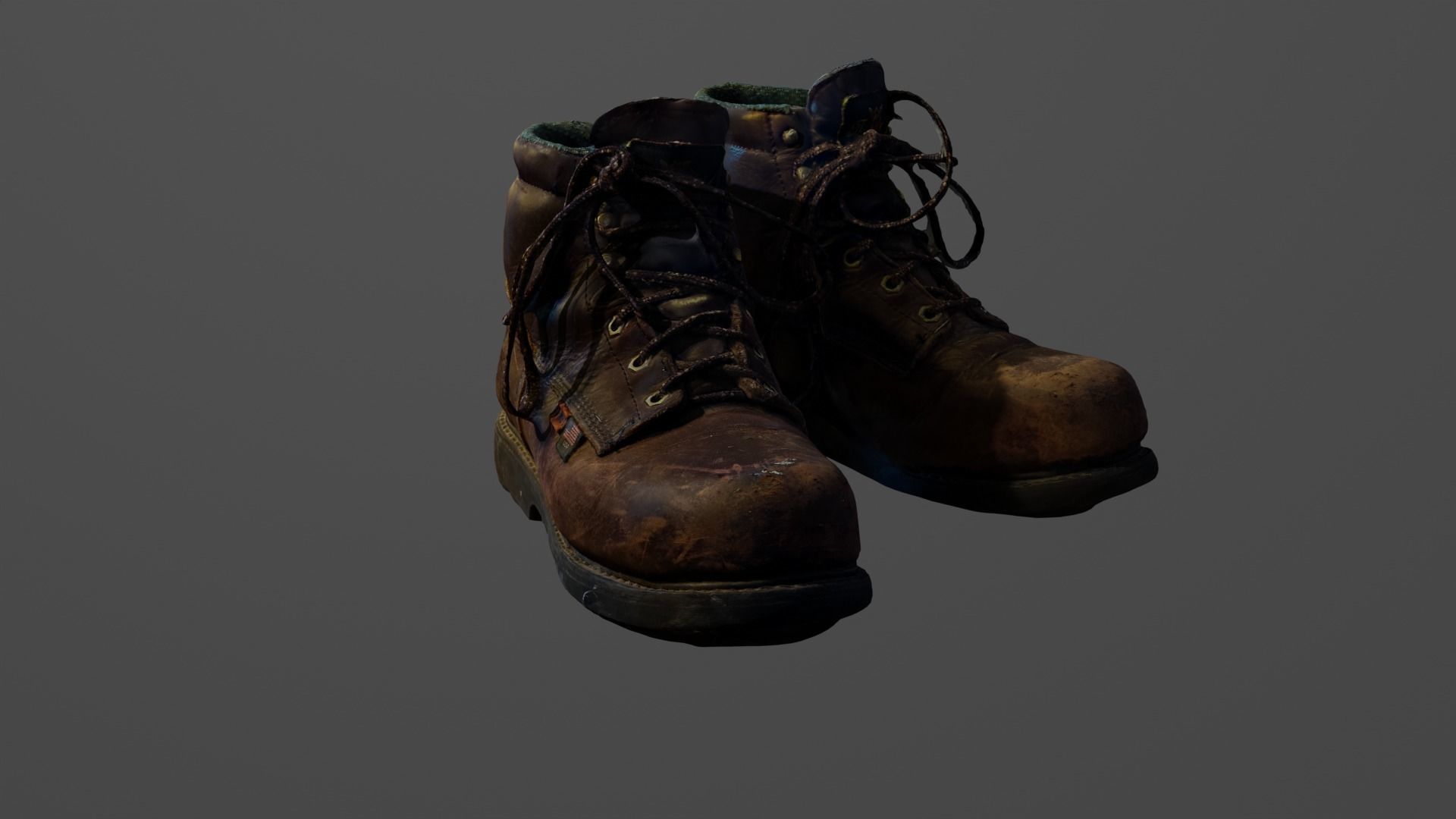 Old Boots Low-poly 3D model_2