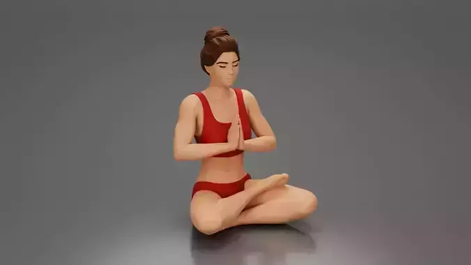 sexy girl in shorts doing sukhasana yoga pose