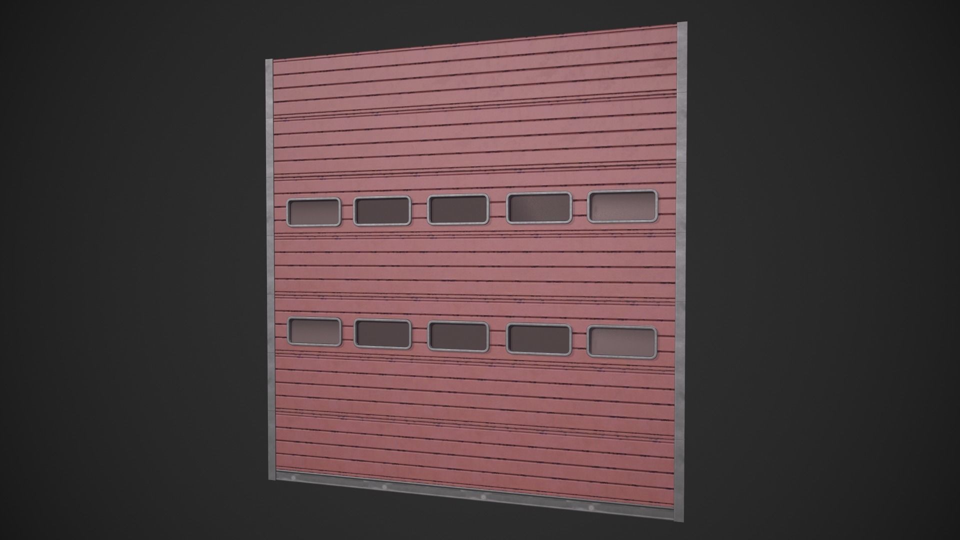 Garage Sliding Door Low-poly 3D model_3