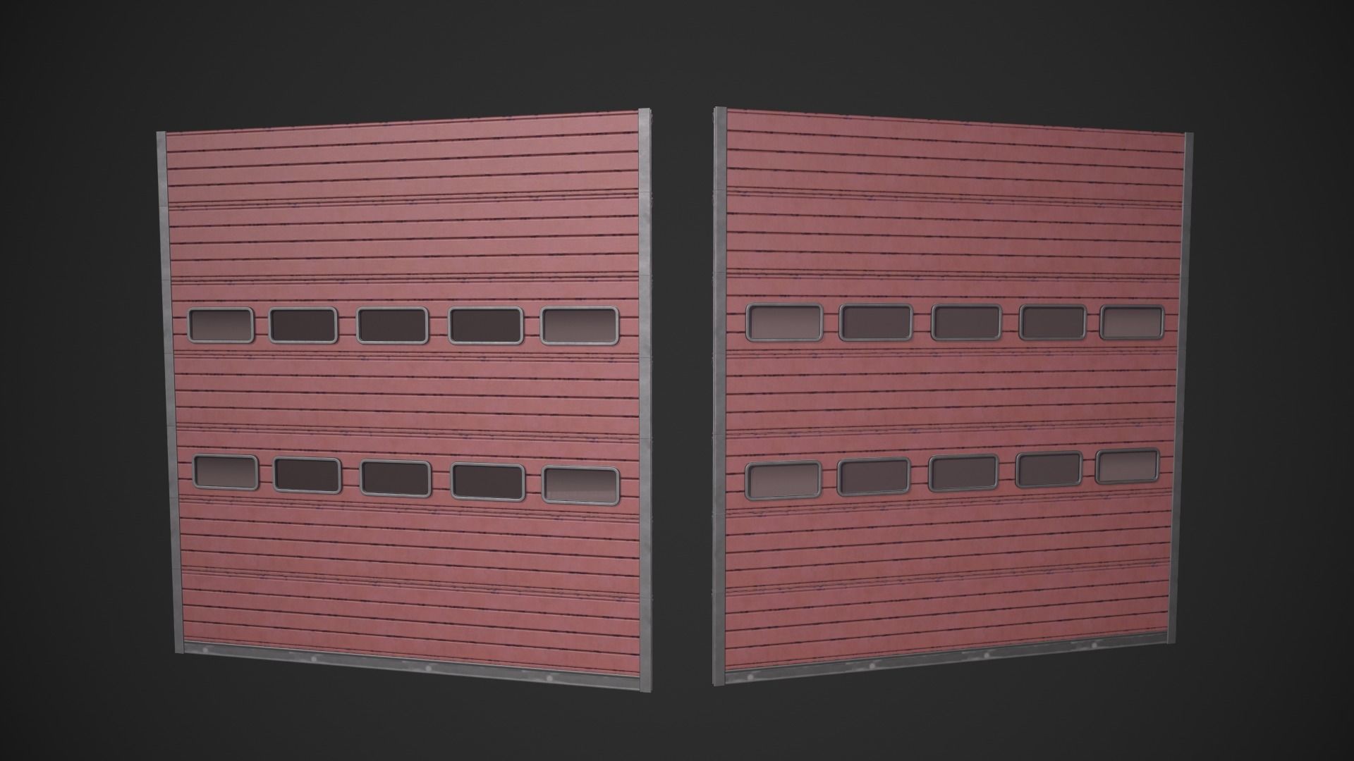 Garage Sliding Door Low-poly 3D model_6